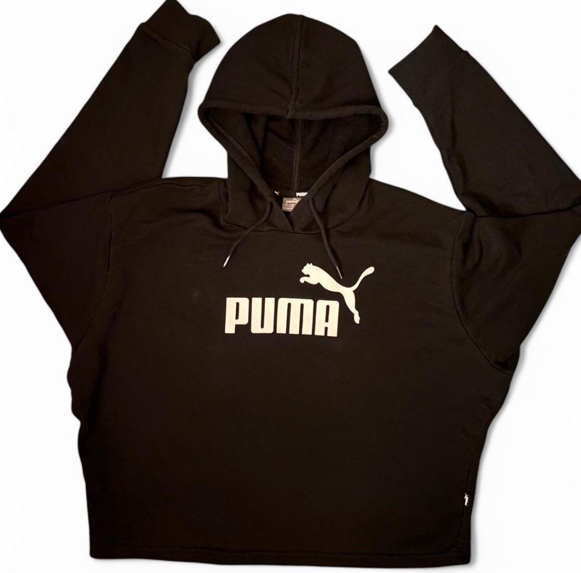 Puma Black Puma Hoodie with White Logo Size L / US 10 / IT 46 - 2 Thumbnail