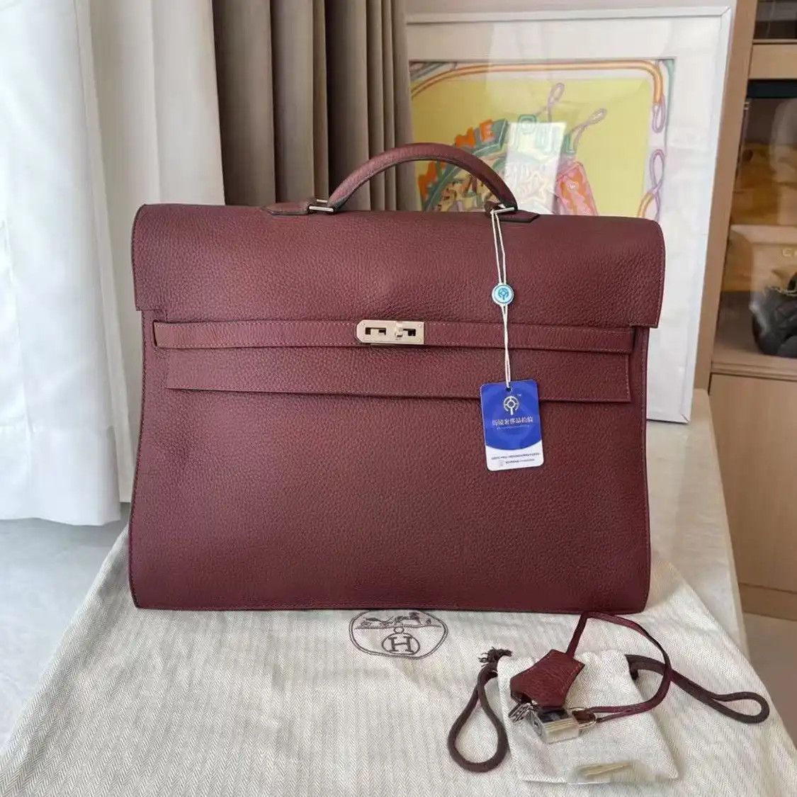 Hermes Hermes Kelly Depeches 38 Hermes red Togo cowhide leather Kelly handbag silver ha Size ONE SIZE - 1 Thumbnail