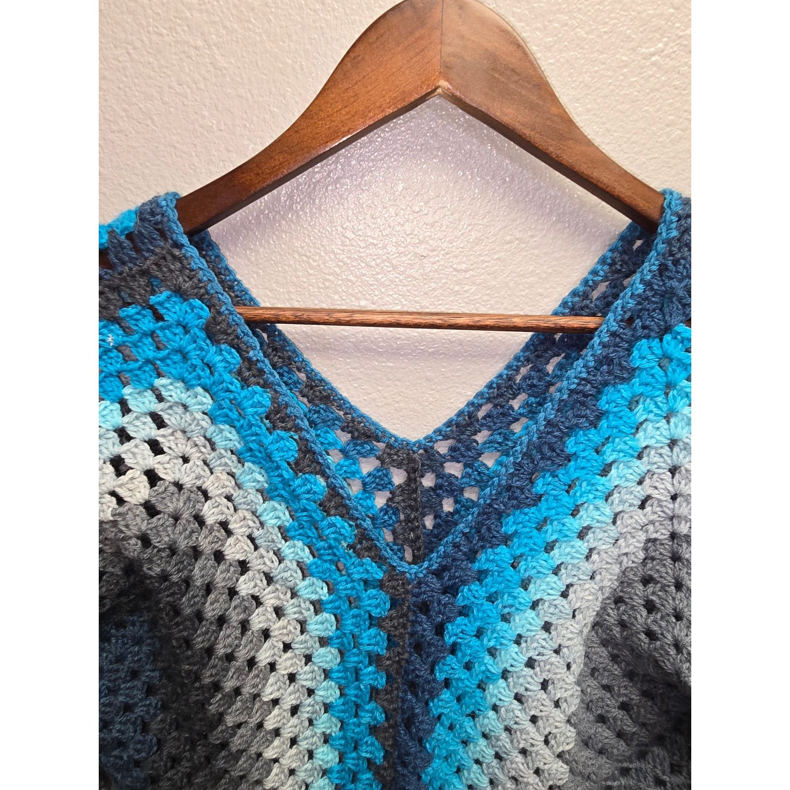 Other Crochet Top Jumper Blue Multicolor Crochet Beach Coverup Size M / US 6-8 / IT 42-44 - 5 Thumbnail
