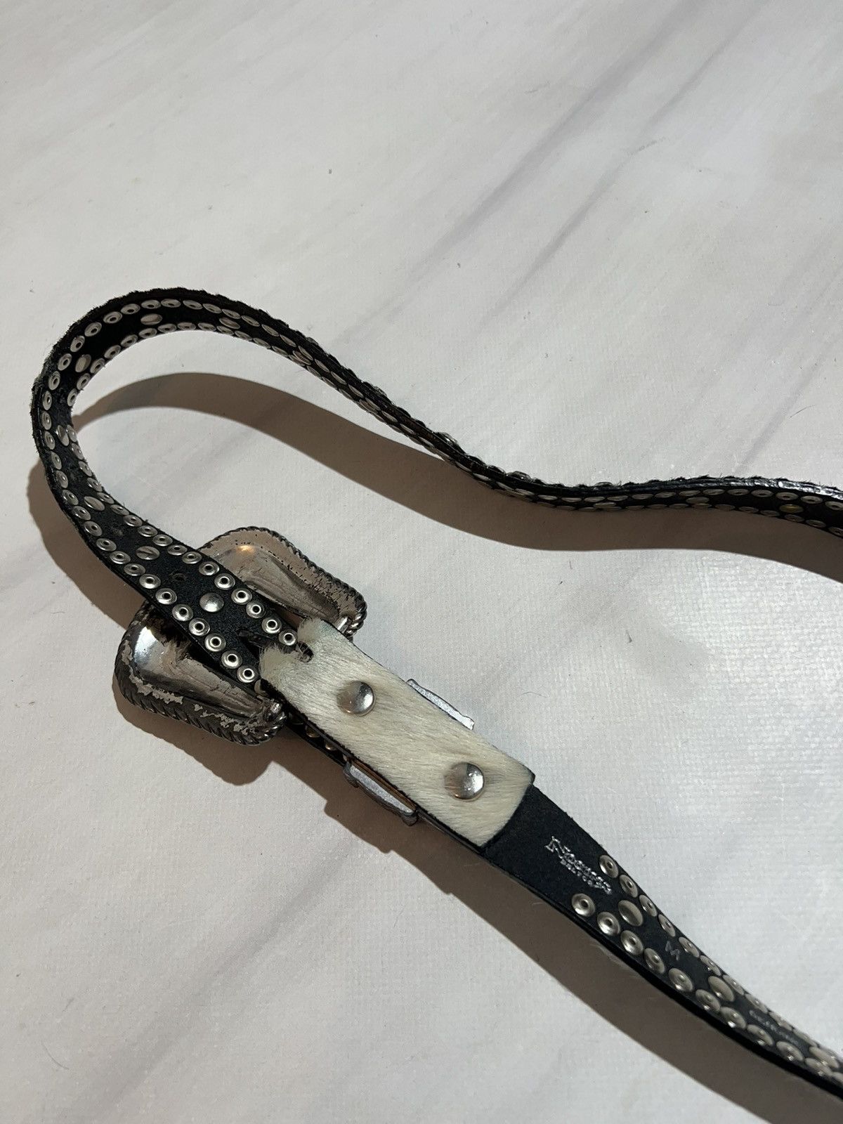 Hysteric Glamour × If Six Was Nine × Vintage Vintage Mohair / Fuzzy Y2K Leather Belt BB Simon style Size 28 - 6 Thumbnail