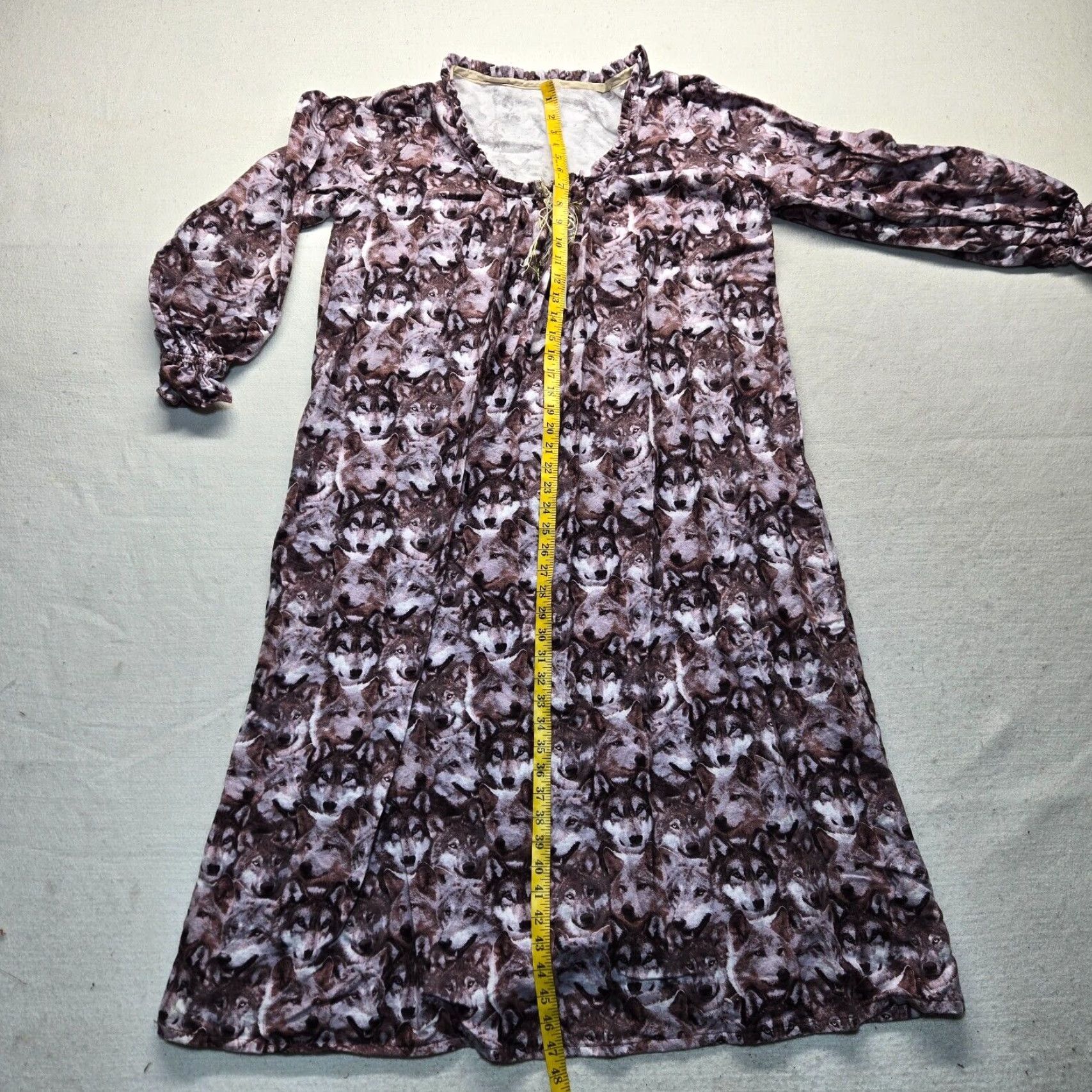 Vintage VINTAGE Wolf Husky Long Sleep Shirt Sleepwear Women XL Black Shirt Womens XL Sleepwear Size XL / US 12-14 / IT 48-50 - 6 Thumbnail