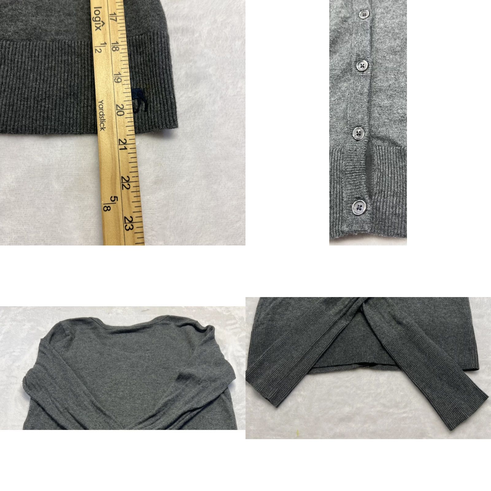 Abercrombie & Fitch Abercrombie & Fitch Cardigan Gray Floral Knit Womens S Crew Neck Long Sleeve Button Front Size S / US 4 / IT 40 - 8 Thumbnail