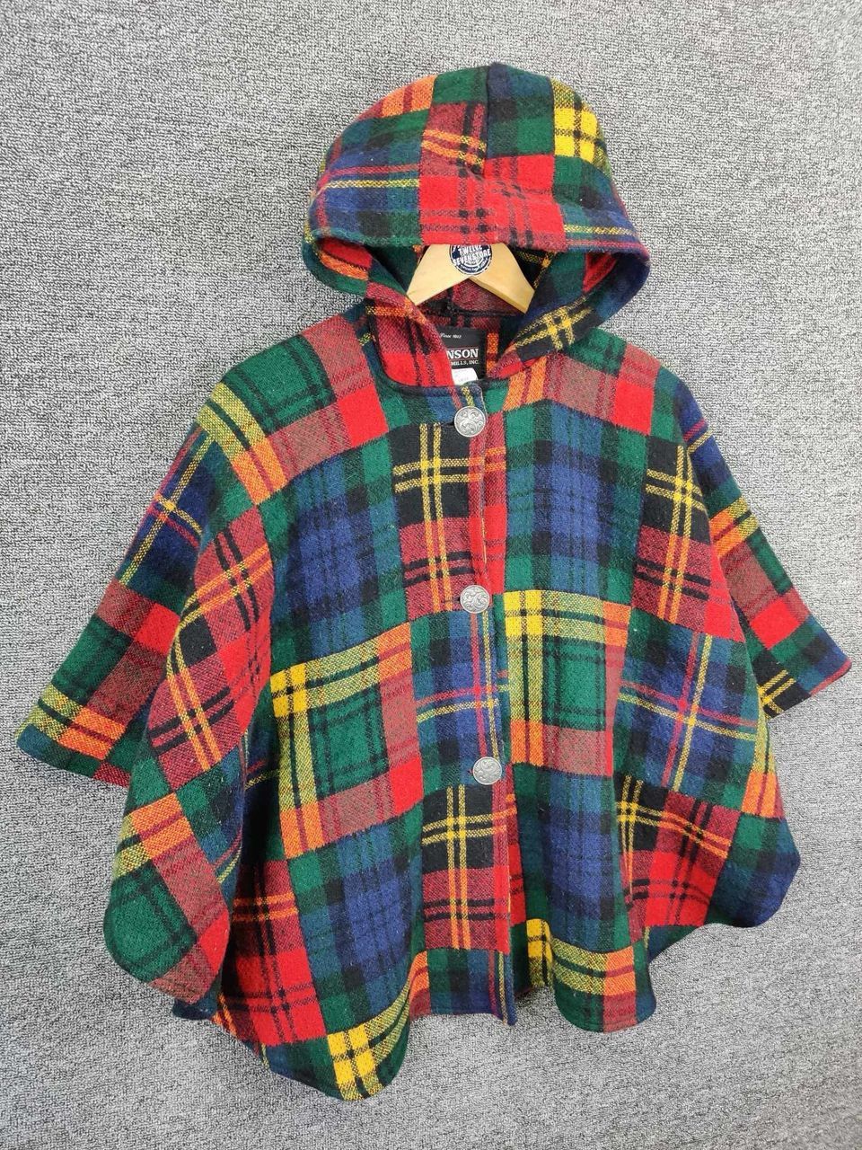 Johnson Woolen Mills Johnson Woolen Mills Checkered Wool Poncho Size US S / EU 44-46 / 1 - 5 Thumbnail