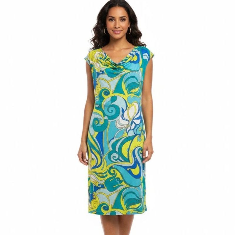 Banana Republic Banana Republic Trina Turk Dress Silk Retro Cowl Neck Size S Size S / US 4 / IT 40 - 1 Thumbnail
