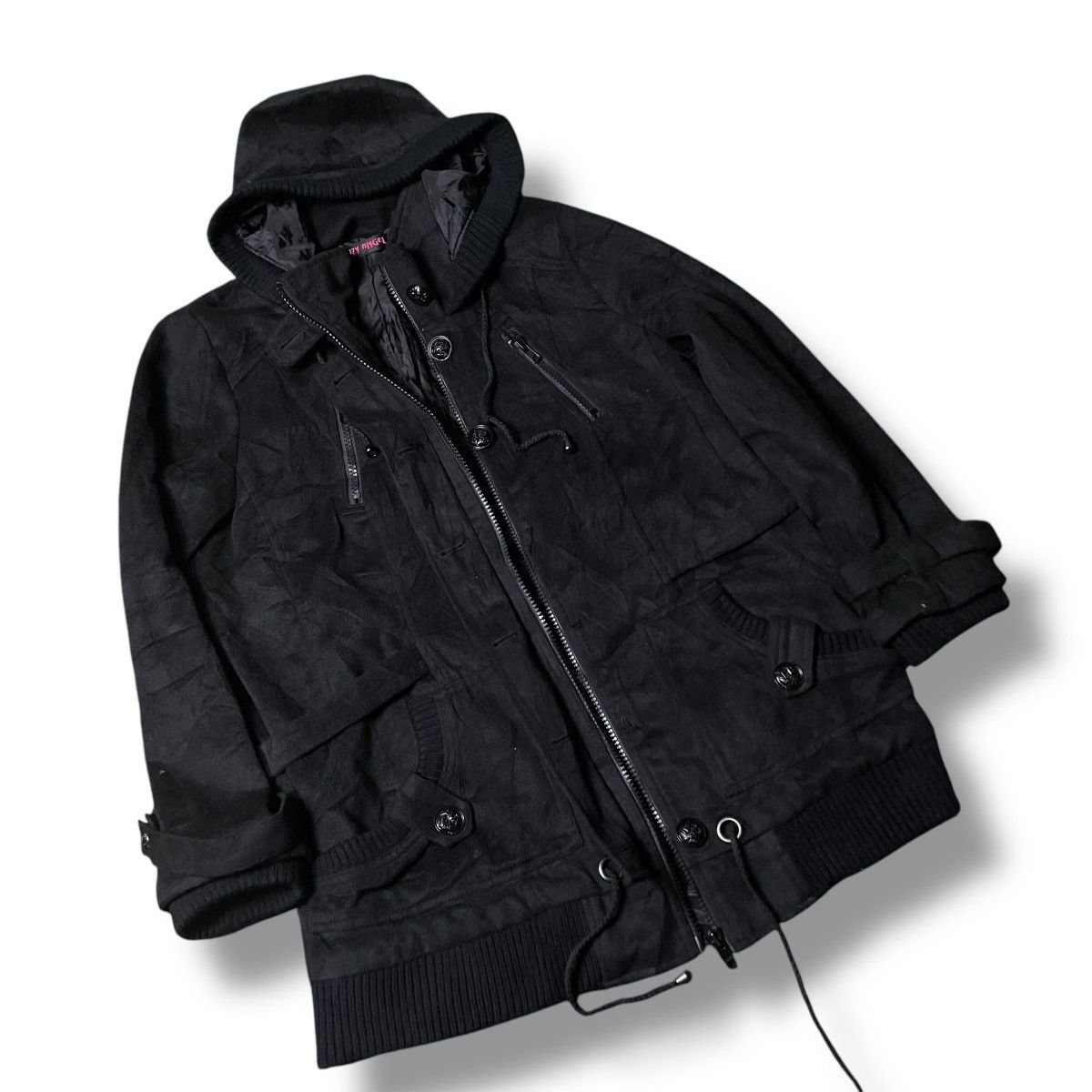 If Six Was Nine × Japanese Brand × Yasuyuki Ishii CRAZY ANGEL BUTTON UP ZIPPER PUNK GOTHIC WOOL HOODIE JACKET Size US XXL / EU 58 / 5 - 9 Thumbnail