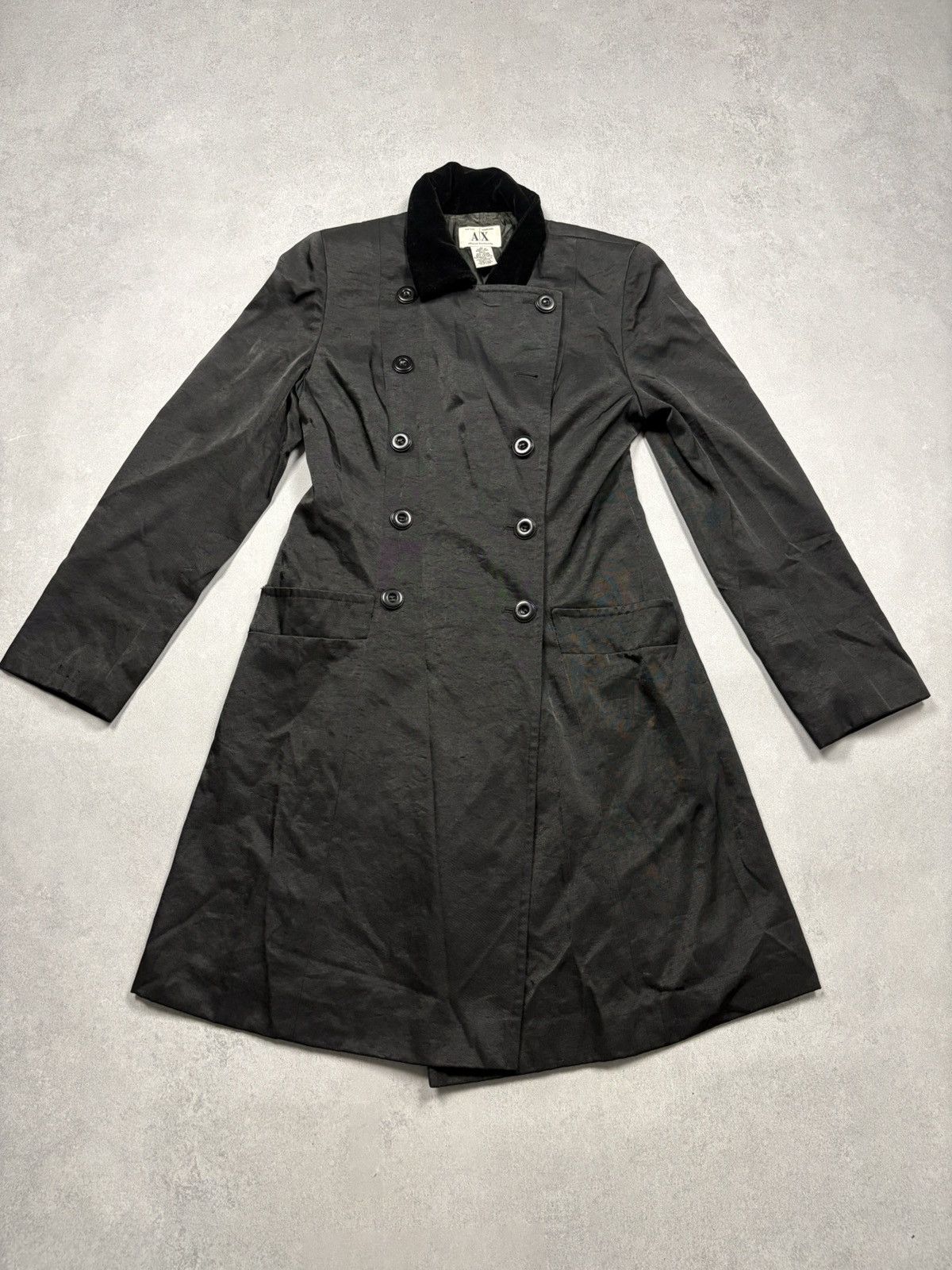 Armani Exchange Vintage 00s Armani Exchange Double Breasted Long Coat 90s Size M / US 6-8 / IT 42-44 - 1 Thumbnail