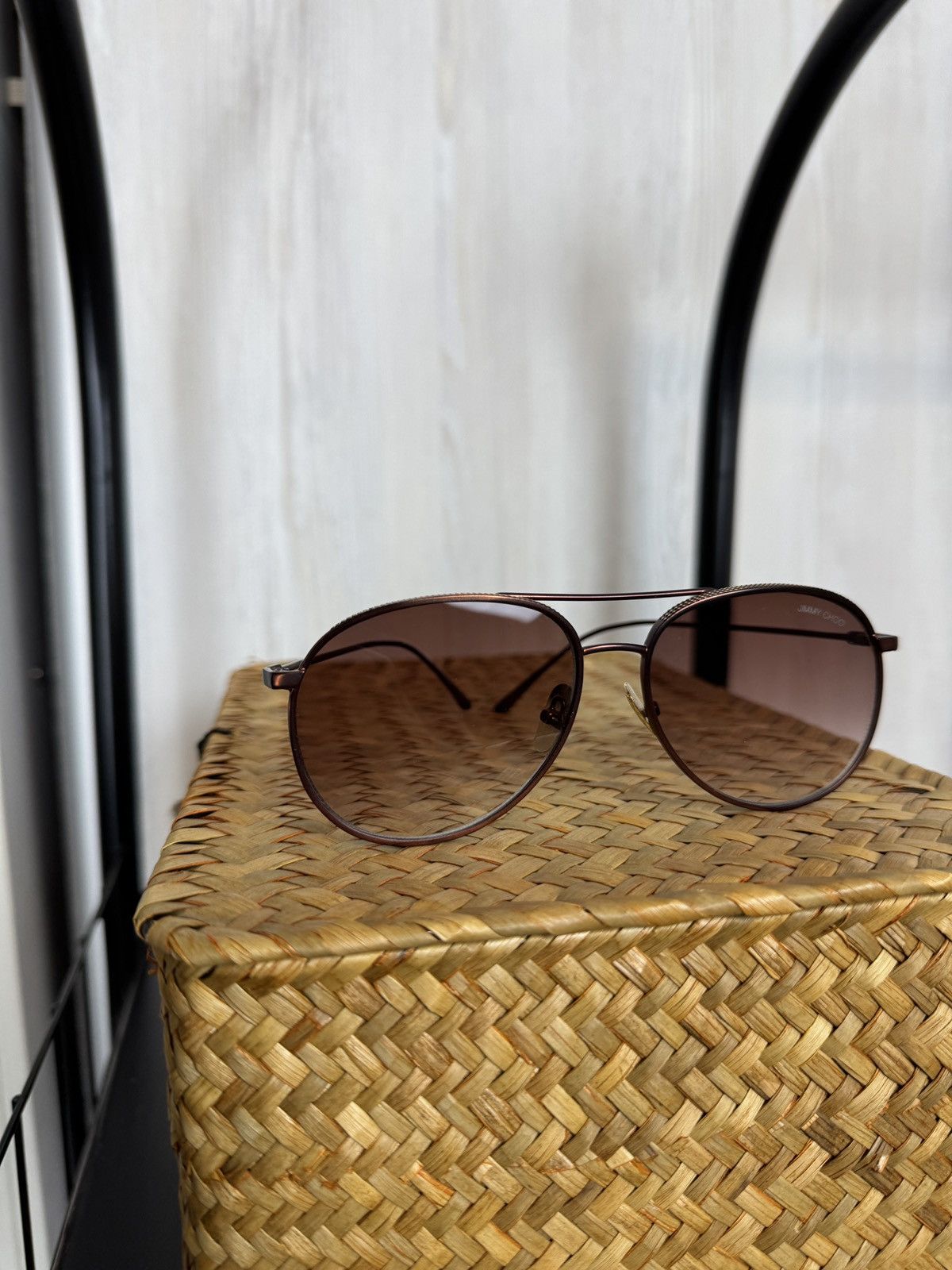 Jimmy Choo Jimmy Choo Ello Black Gold Copper Sunglasses Size ONE SIZE - 3 Thumbnail