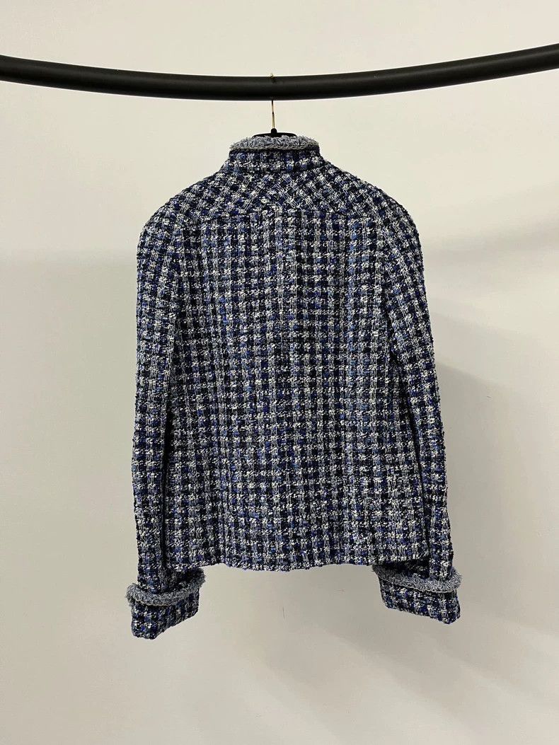 Chanel Chanel Blue stand-up collar jacket with diamond buckle Size XXS / US 00 / IT 34 - 9 Thumbnail