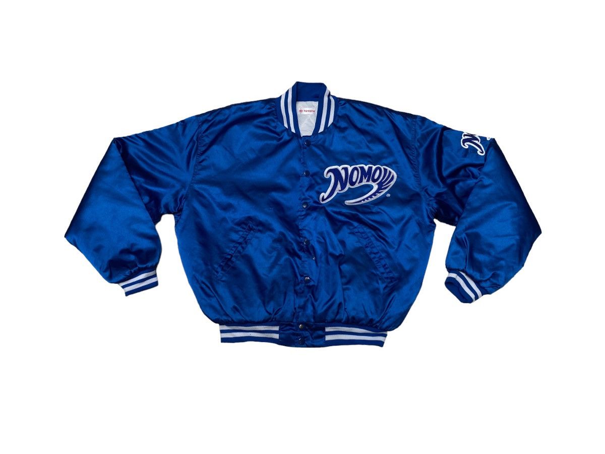 image of La Dodgers x Varsity Jacket Vintage Japanese Baseball Hideo Nomo Varsity Jacket 1990S in Blue (Size