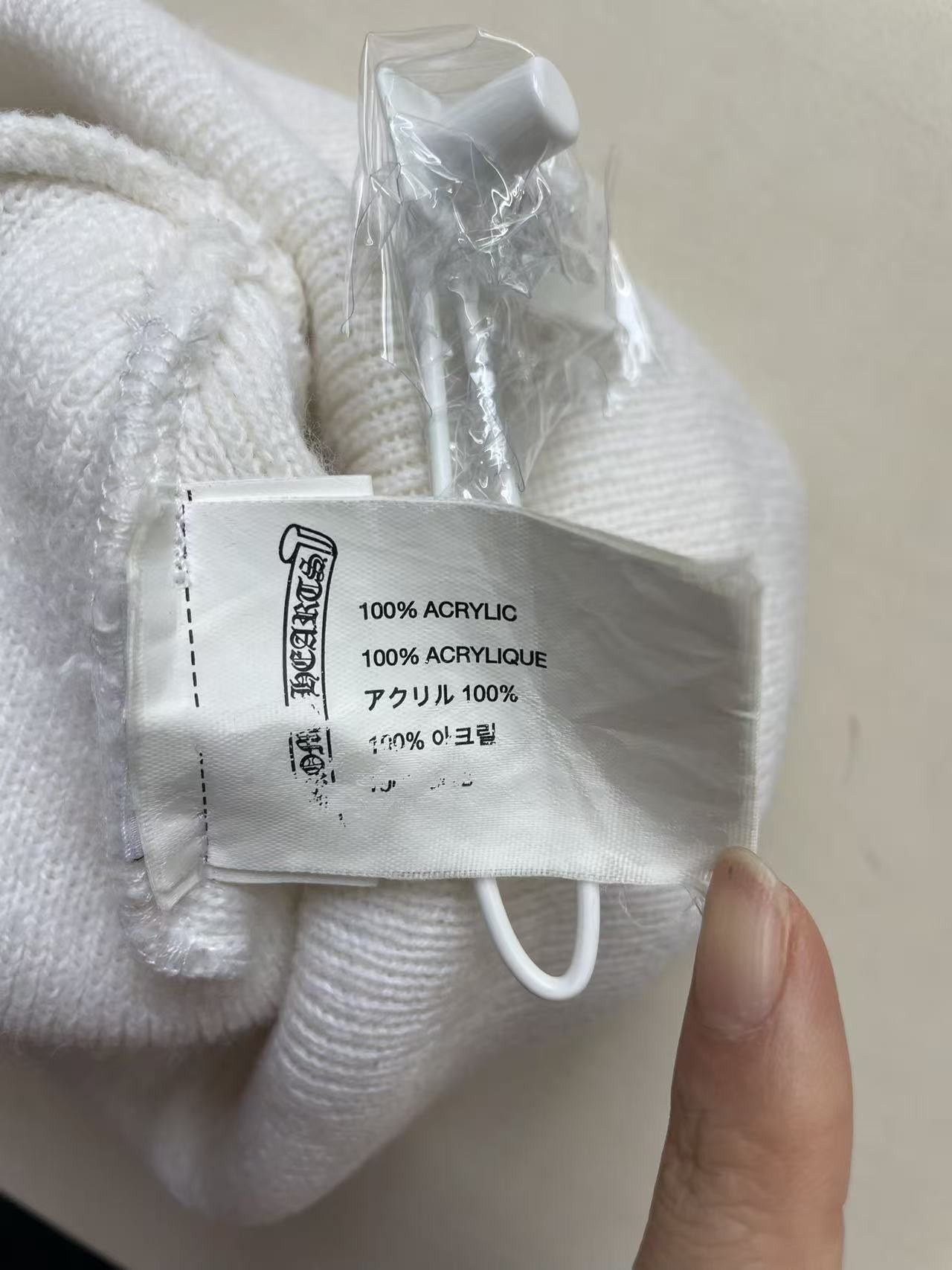 Chrome Hearts Chrome Hearts Embroidered CH Logo White Beanie Size ONE SIZE - 4 Thumbnail