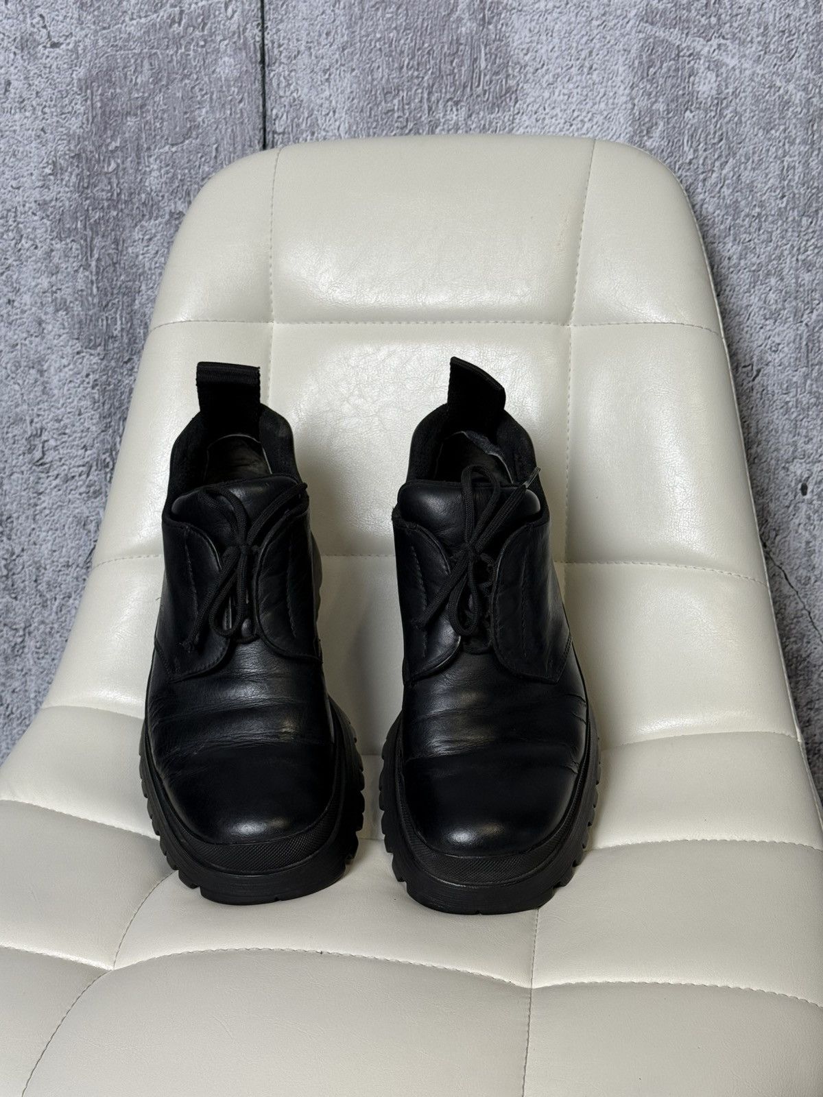 Prada Prada Black Leather Boots Men’s Lug Sole Shoes Made in Italy Size US 9 / EU 42 - 13 Thumbnail