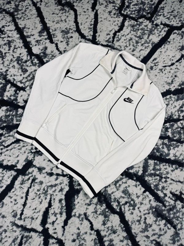 Nike Vintage Nike 90s M White Black Logo Zip Track Jacket Size M / US 6-8 / IT 42-44 - 2 Thumbnail
