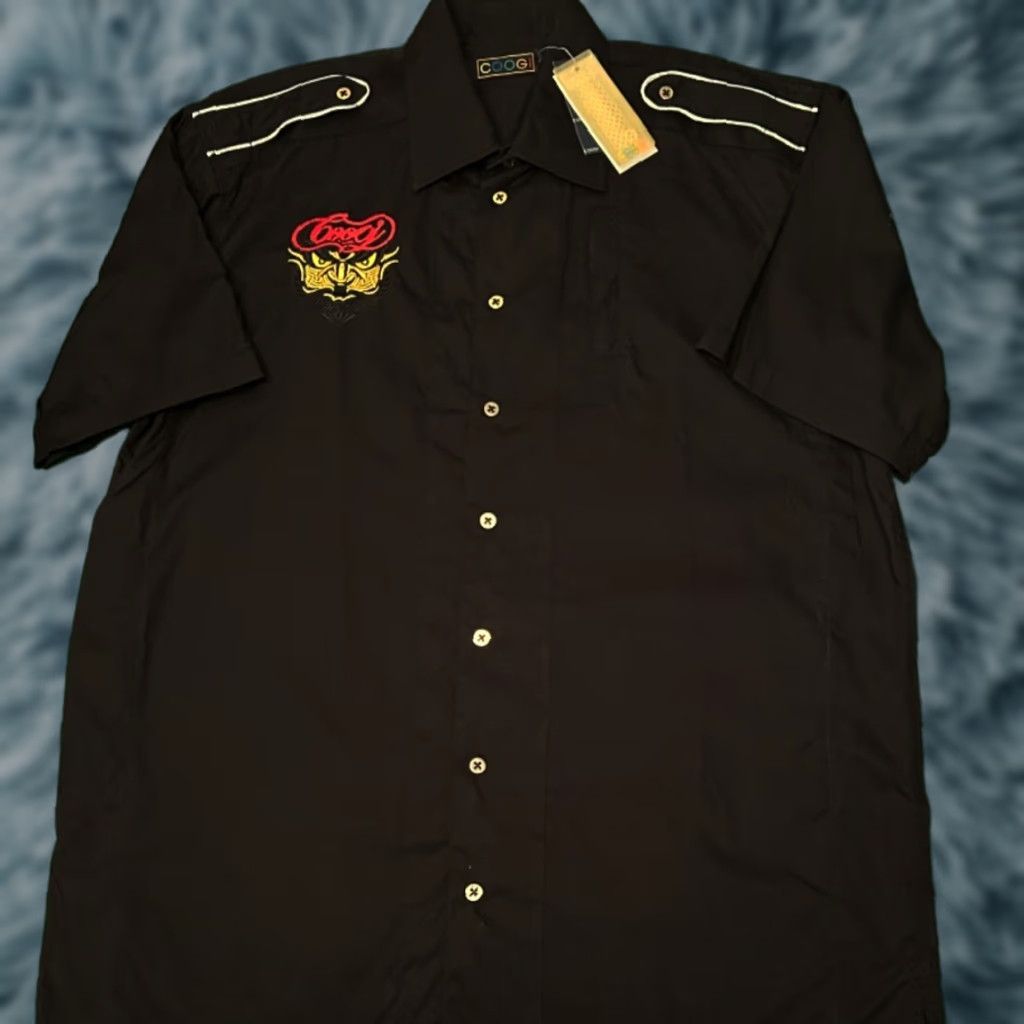 Coogi VINTAGE COOGI Logo Button-Up Shirt Mens XXL Black Grunge Hip Hop 90s Y2K NWT Size US XXL / EU 58 / 5 - 1 Thumbnail