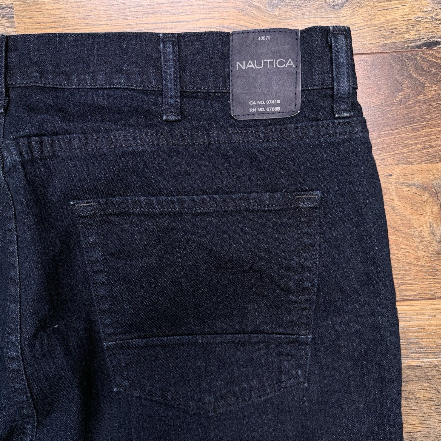 Nautica Nautica Jeans Mens 40x30 Dark Wash Mid Rise Stretch Denim City Regular Straight 5-Pocket Blue Size US 40 / EU 56 - 2 Thumbnail