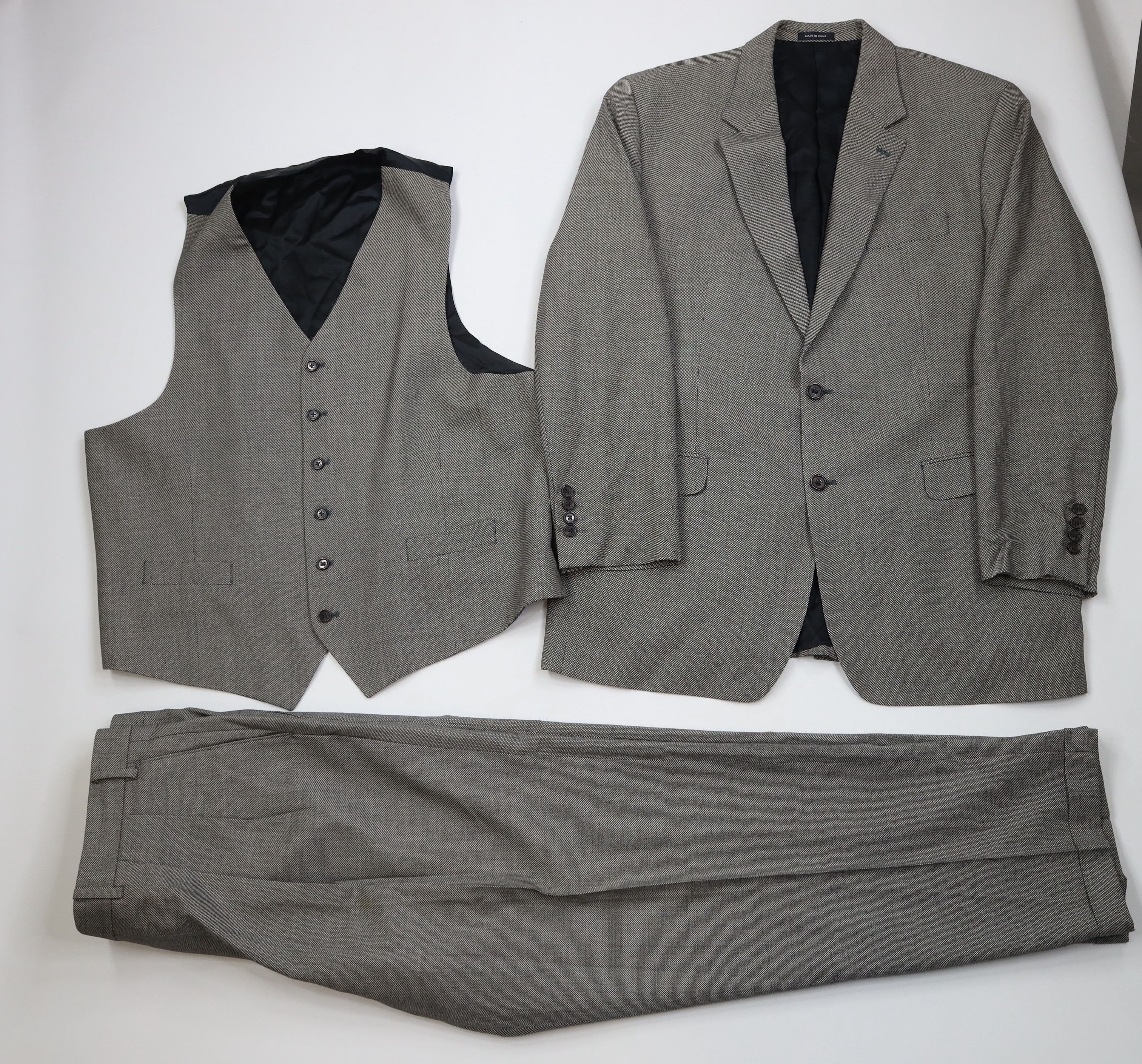 Vintage Ralph Lauren 3 Piece Wool Knit Suit Wedding Polka Dot Size 46L - 1 Thumbnail