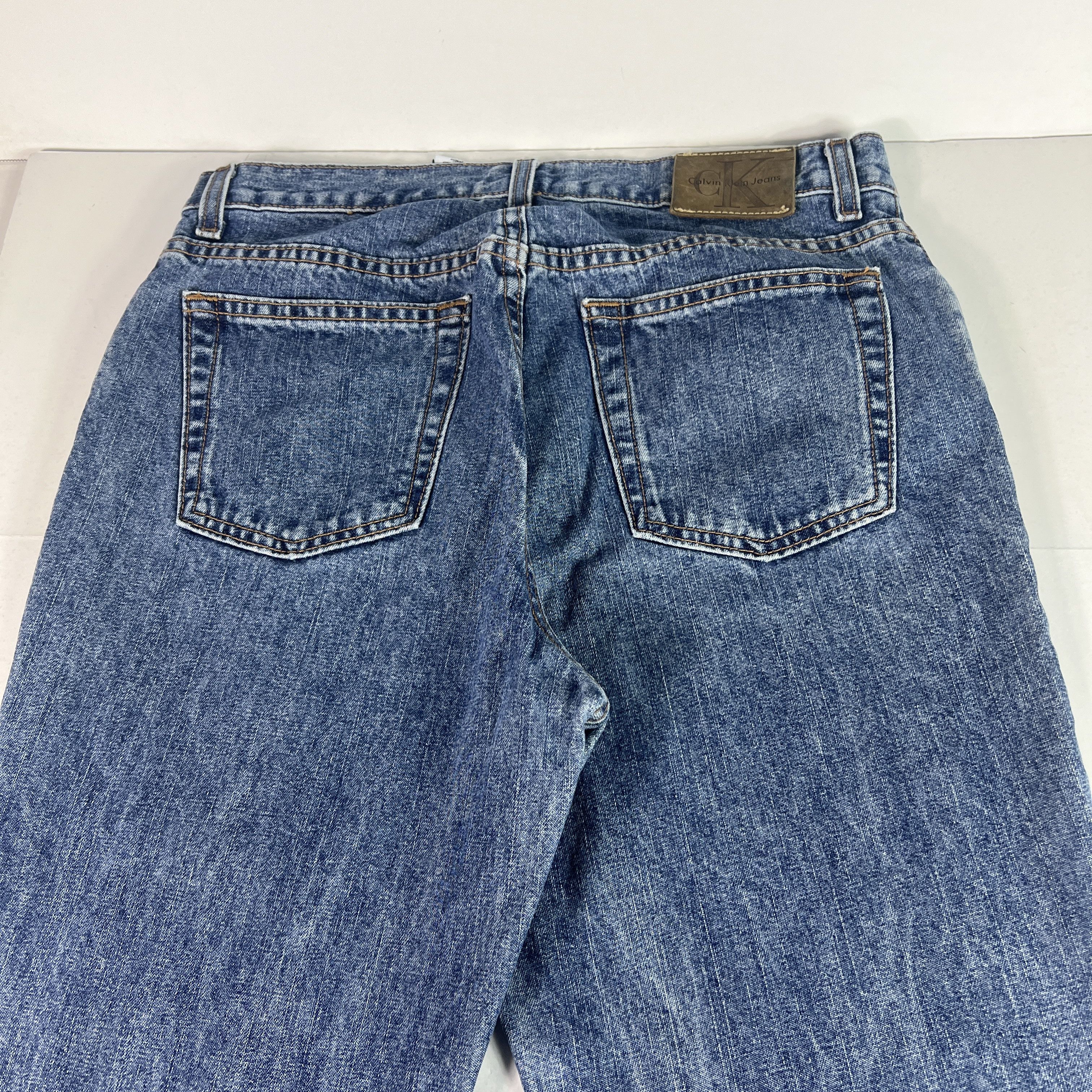 Calvin Klein VTG Calvin Klein Jeans Mid Rise Boot Cut Blue Faded Denim Size 32" / US 10 / IT 46 - 12 Thumbnail