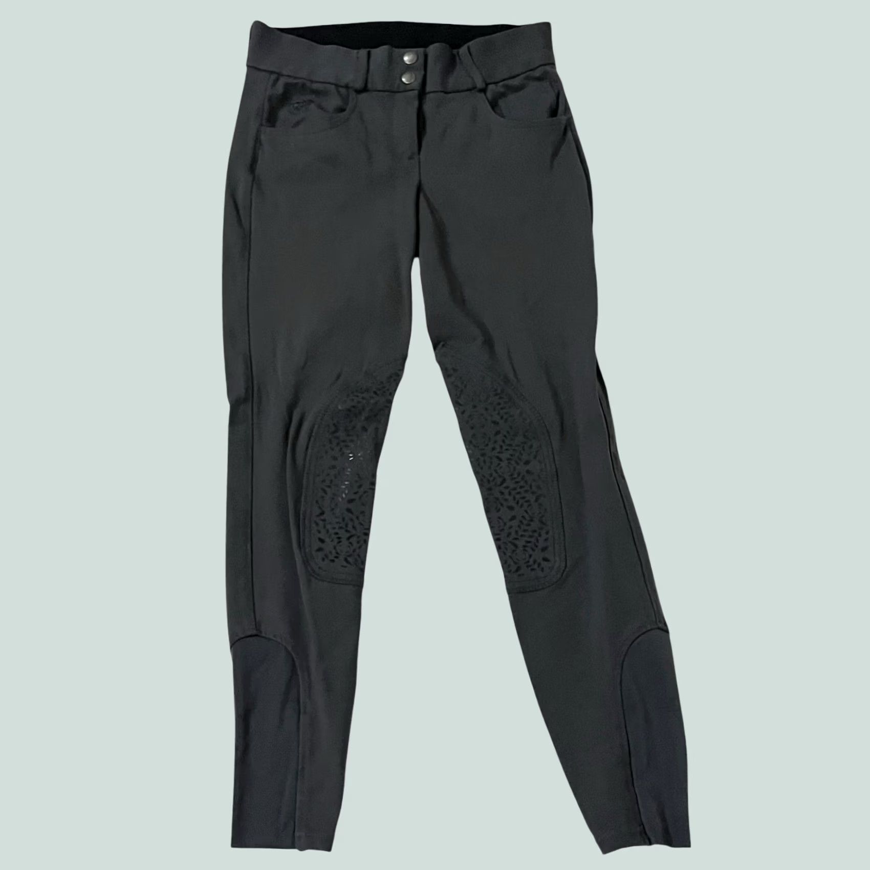 Vintage Piper by SmartPak Breeches Pants Equestrian Knee Patch Gray Euro Seat Womens 28R Size 28" / US 6 / IT 42 - 1 Thumbnail