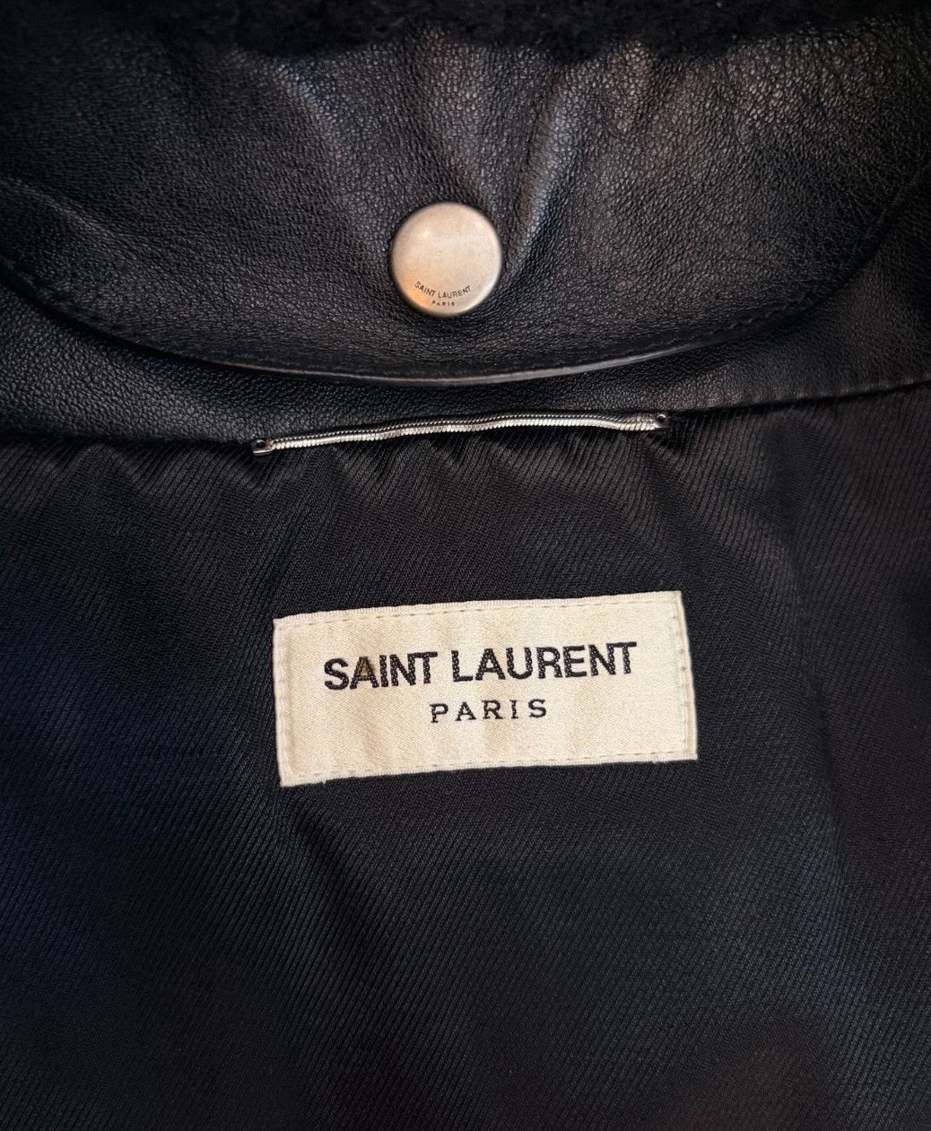 Yves Saint Laurent YSL Black Shearling Leather Jacket for Men. Size US S / EU 44-46 / 1 - 4 Thumbnail