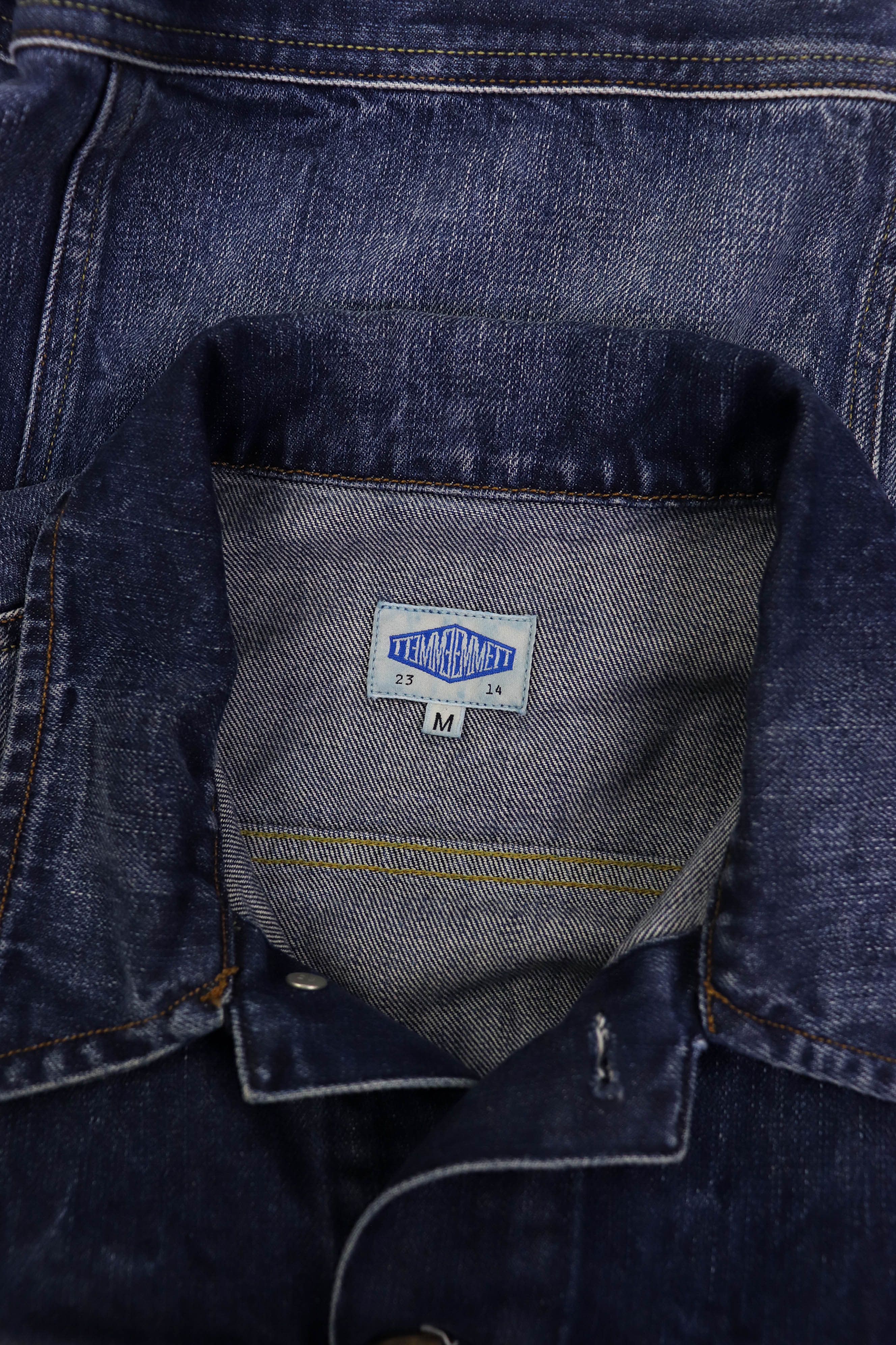 Emmett Emmett Bob Denim Used Indigo Blue Jeans Trucker Rider Jacket Size US M / EU 48-50 / 2 - 9 Thumbnail