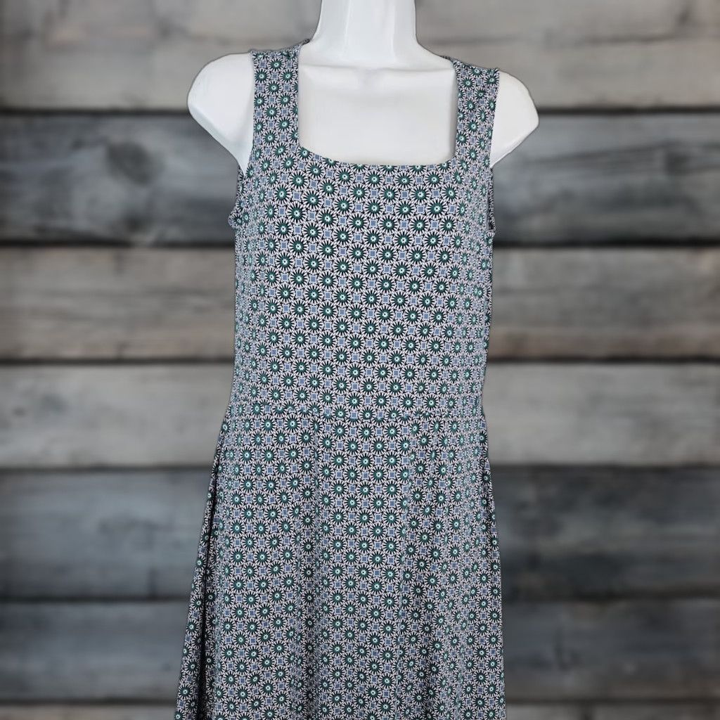 Lands' End Lands End Womens Maxi Dress Sz Small Green Blue Sleeveless Square Neck Pockets Size S / US 4 / IT 40 - 1 Thumbnail