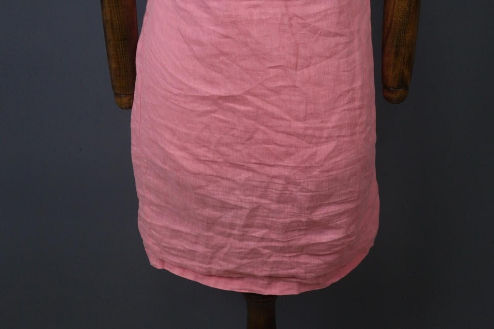 120% Lino 120% Lino Pink Ruffled Trim V-Neck Sheath Dress Size 40 Size M / US 6-8 / IT 42-44 - 10 Thumbnail