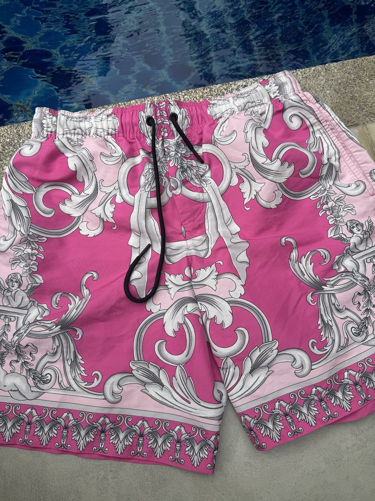 Versace Versace Pink Angel Nylon SwimShorts Size US 31 - 1 Thumbnail
