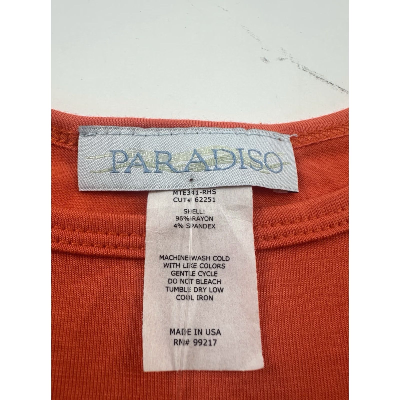 Paradise Paradiso Shirt Womens XL Orange Ruffle Sleeve Button-Up All Seasons Bohemian Colorful Size XL / US 12-14 / IT 48-50 - 5 Thumbnail