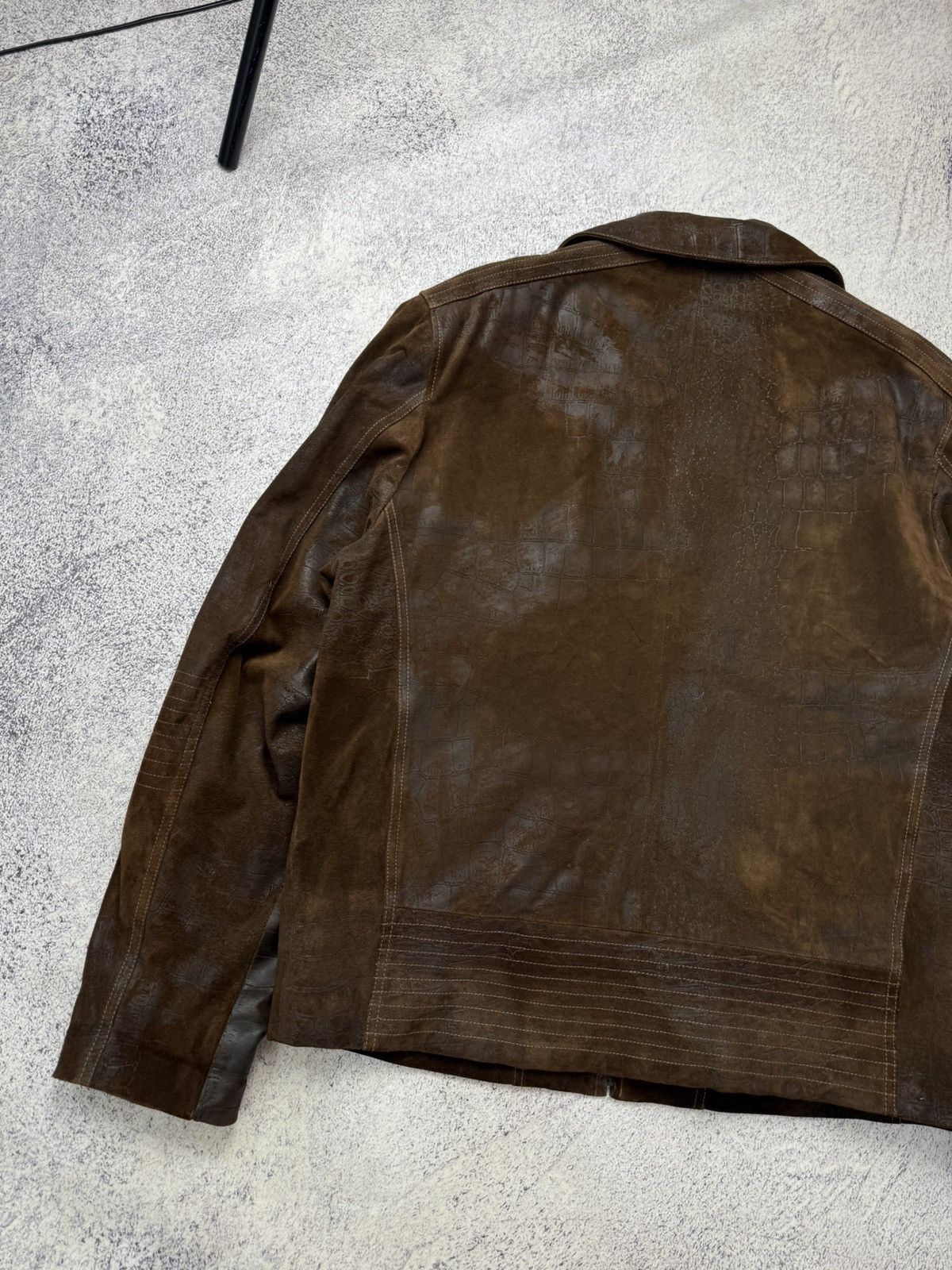 Leather Vintage Cowboy Avant Garde Y2K Brown Crazy Leather Jacket Size US L / EU 52-54 / 3 - 22 Thumbnail