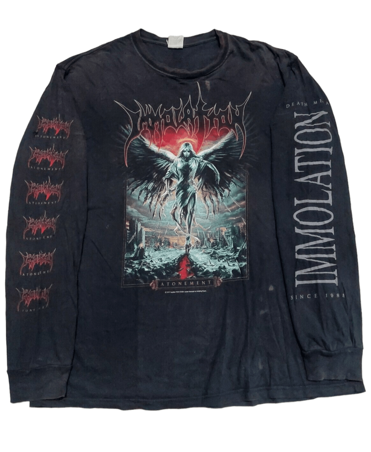 image of Archival Clothing x Band Tees Immolation - Atonement Longsleeve in Black, Men's (Size XL)