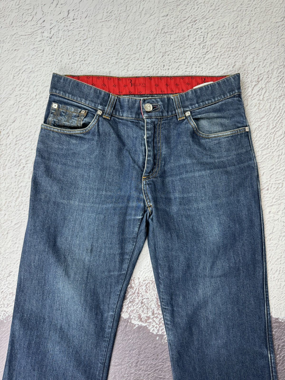Billionaire Couture Billionaire Couture embroidered multilogo indigo jeans Size US 34 / EU 50 - 14 Thumbnail