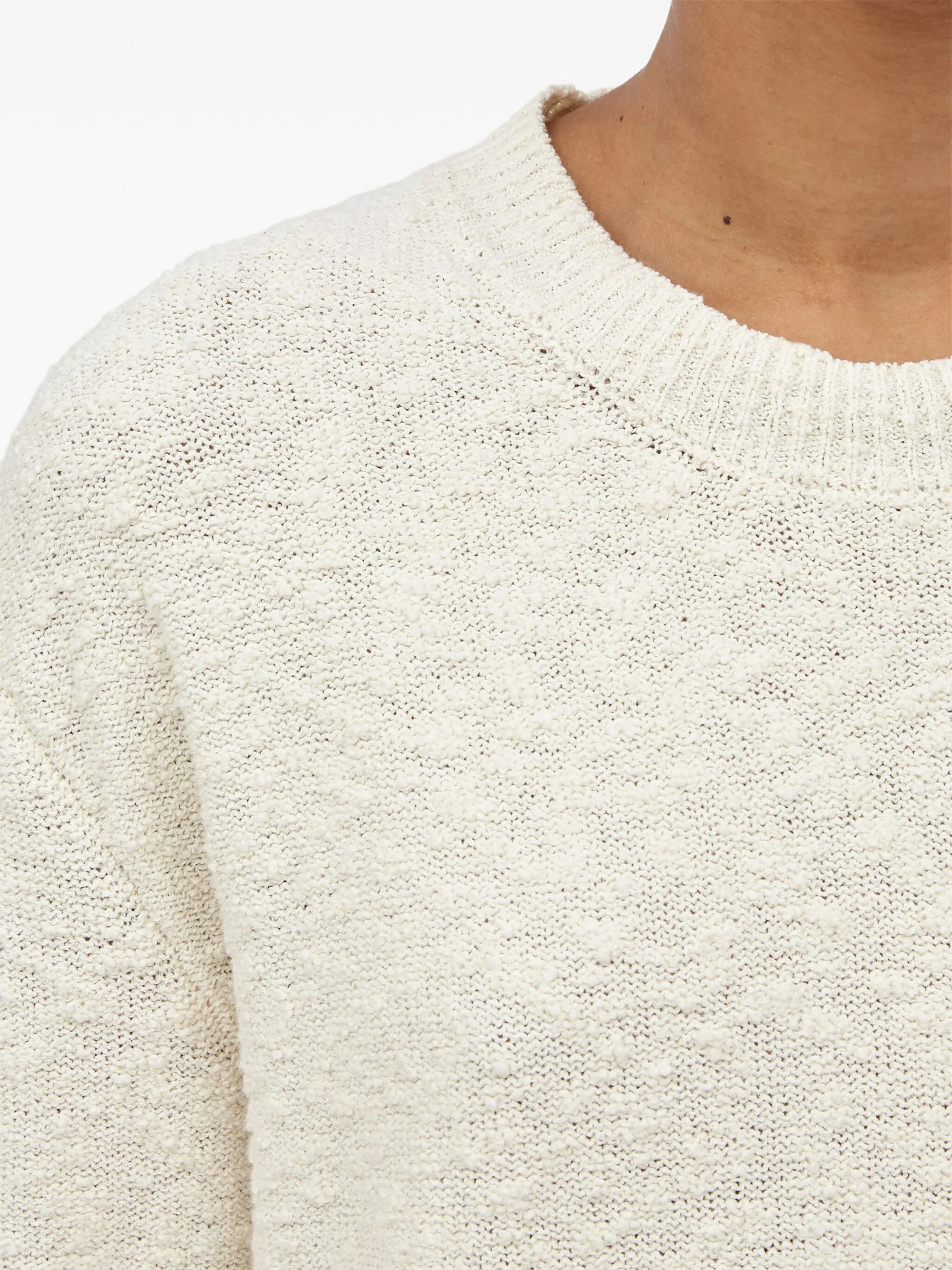 Maison Margiela oc11z0925 Nostalgic Bouclé-knit Jumper in Off White Size M / US 6-8 / IT 42-44 - 6 Thumbnail
