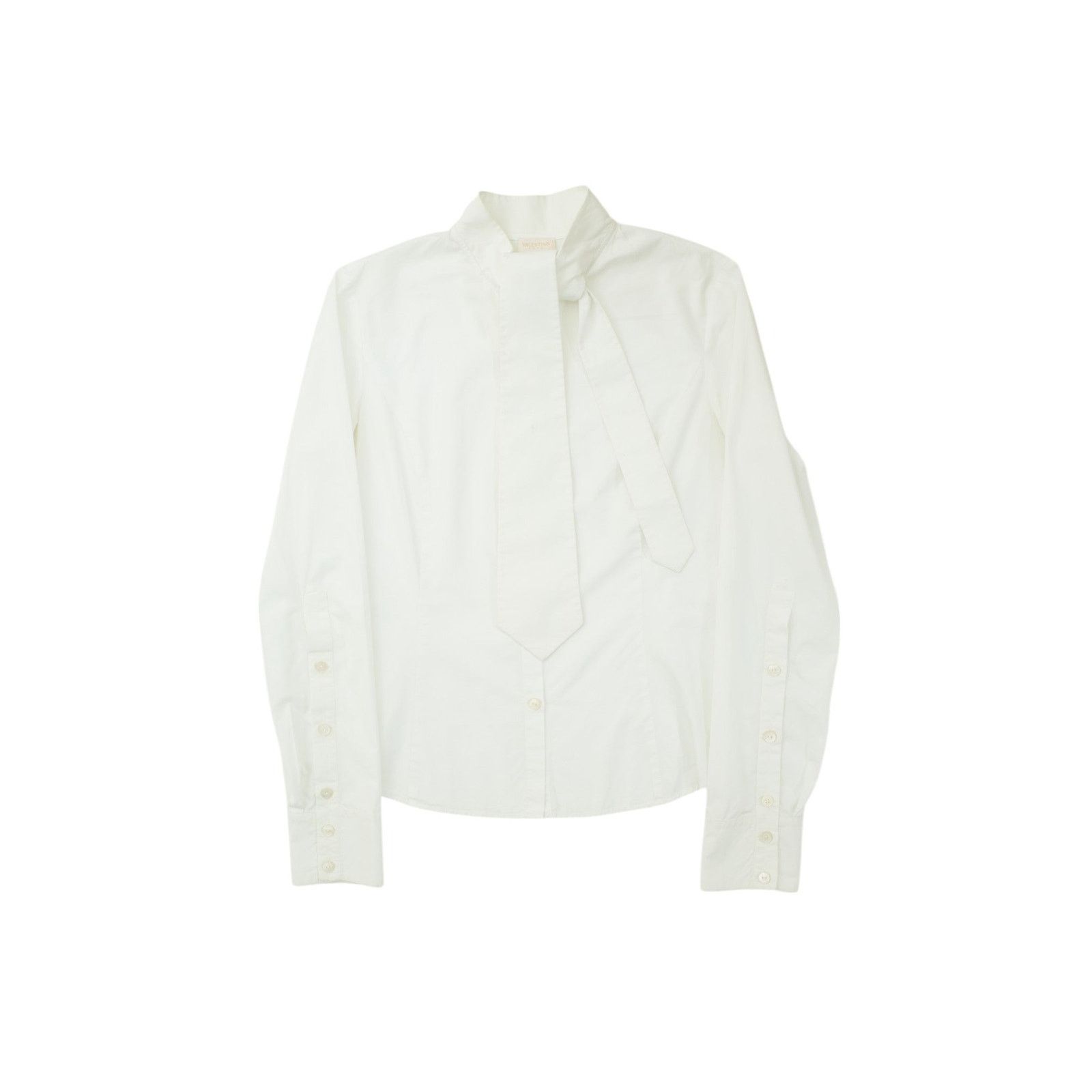 Valentino White Bow Tie Button Up Shirt Size M / US 6-8 / IT 42-44 - 1 Thumbnail