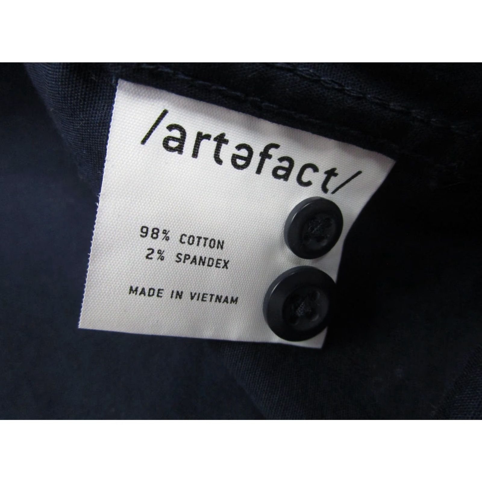 Vintage VINTAGE is not applicable; use Artefact Shirt Mens XL Blue Geometric Print Long Sleeve Button Front Stretch Size US XL / EU 56 / 4 - 5 Thumbnail