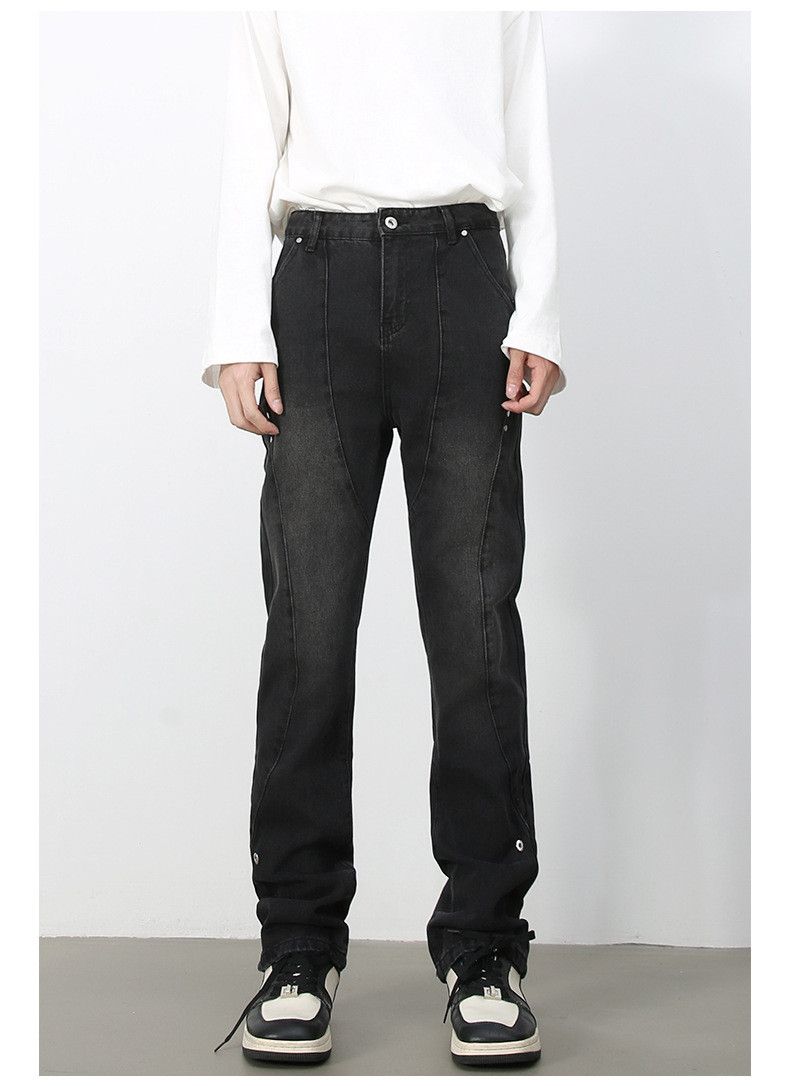 Japanese Brand × Jean American high street distressed loose rivet straight jeans Size US 32 / EU 48 - 1 Thumbnail