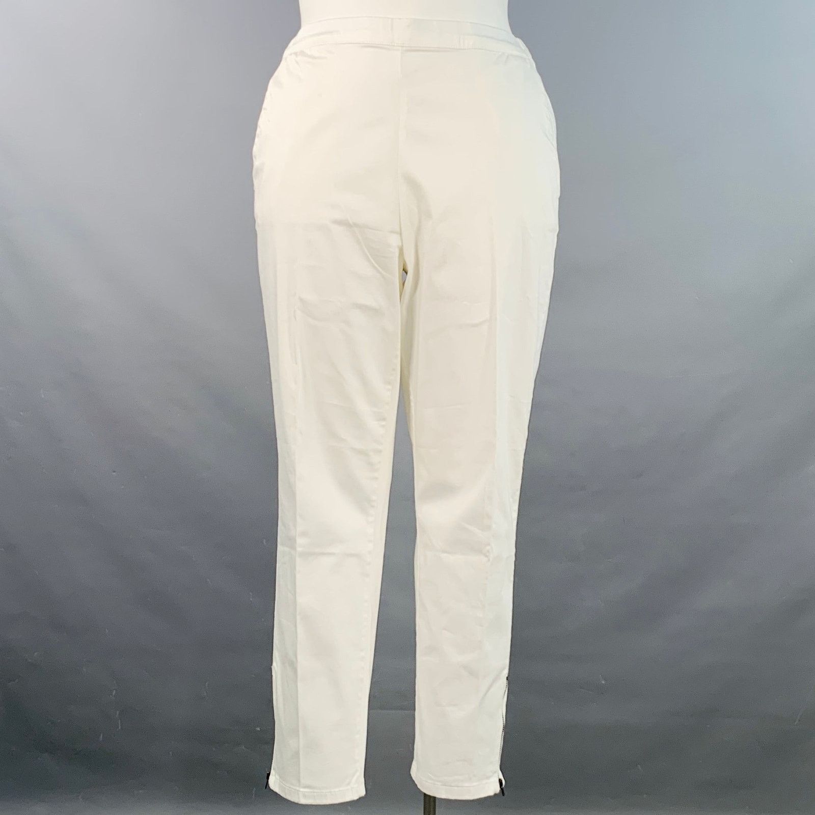 Other MASAI White Cotton Elastic Waistband Ankle Zip Casual Pants Size 32" / US 10 / IT 46 - 1 Thumbnail