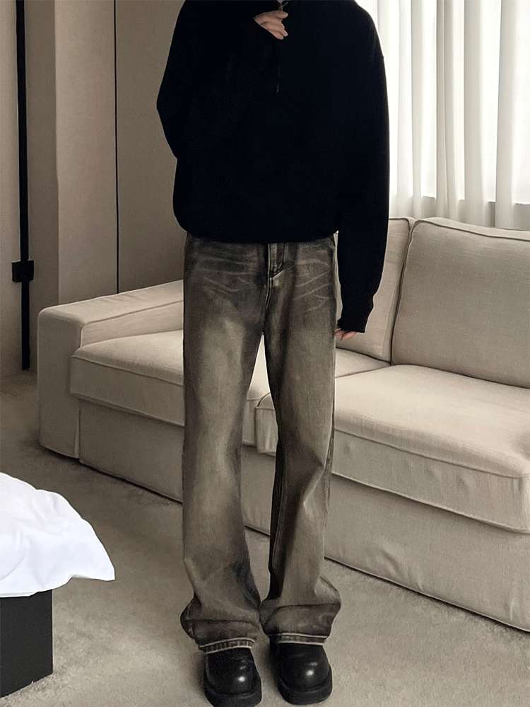 Japanese Brand × Jean American retro washed distressed straight cleanfit jeans Size US 32 / EU 48 - 1 Thumbnail
