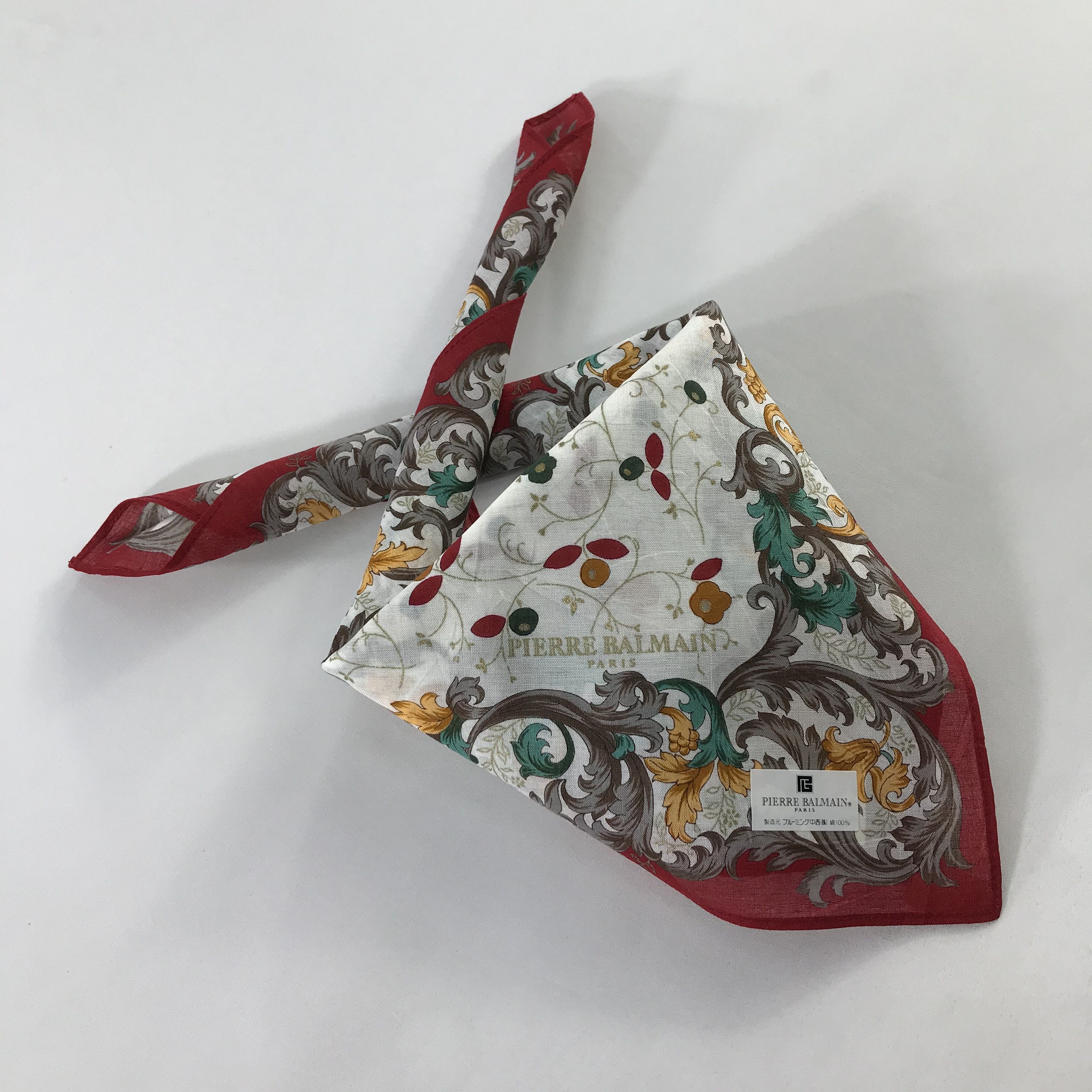 Pierre Balmain × Vintage Pierre Balmain Bandana / Handkerchief / Neckerchief - S1159 Size ONE SIZE - 4 Thumbnail