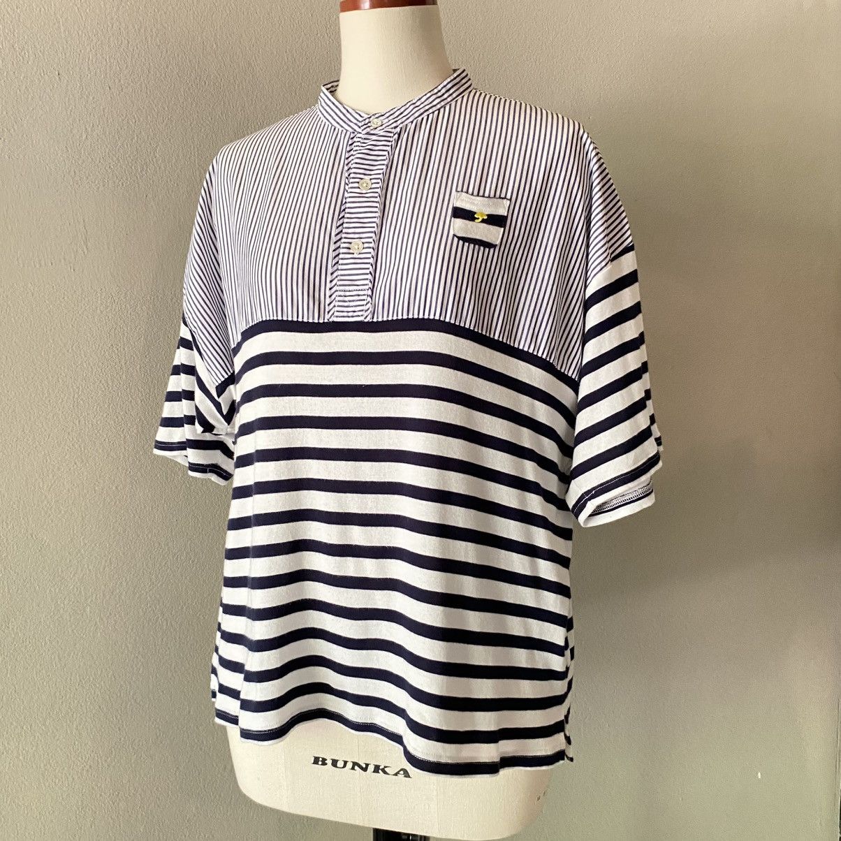 Frapbois FRAPBOIS Striped Mix Band Collar Shirt Size XL / US 12-14 / IT 48-50 - 18 Thumbnail