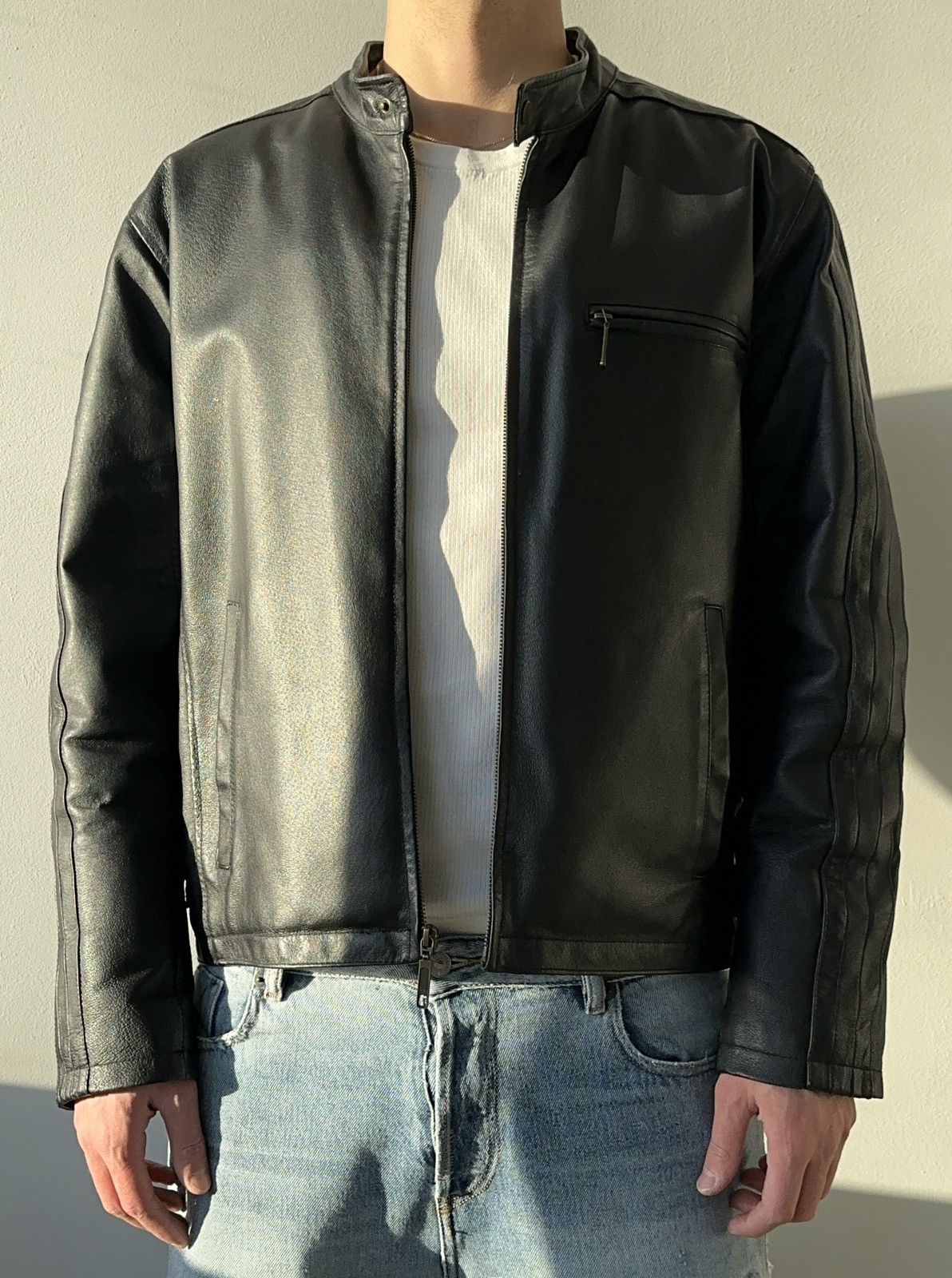 Leather Jacket × Racing × Streetwear Vintage Y2K Max Rider