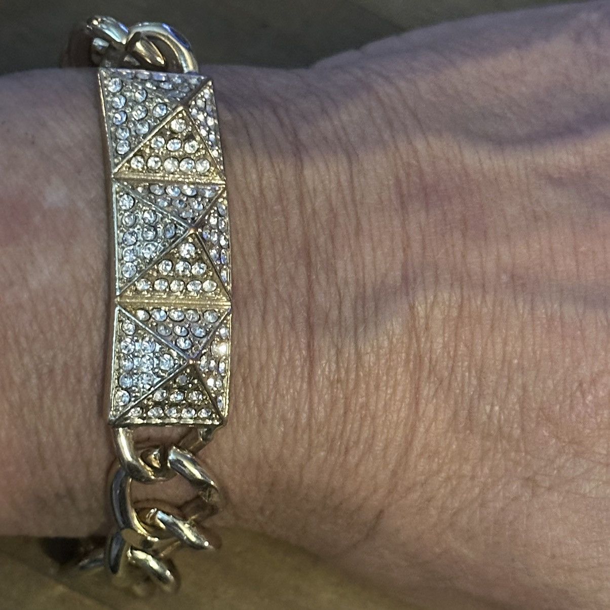 Other Paved rhinestone pyramid chain bracelet Size ONE SIZE - 2 Thumbnail