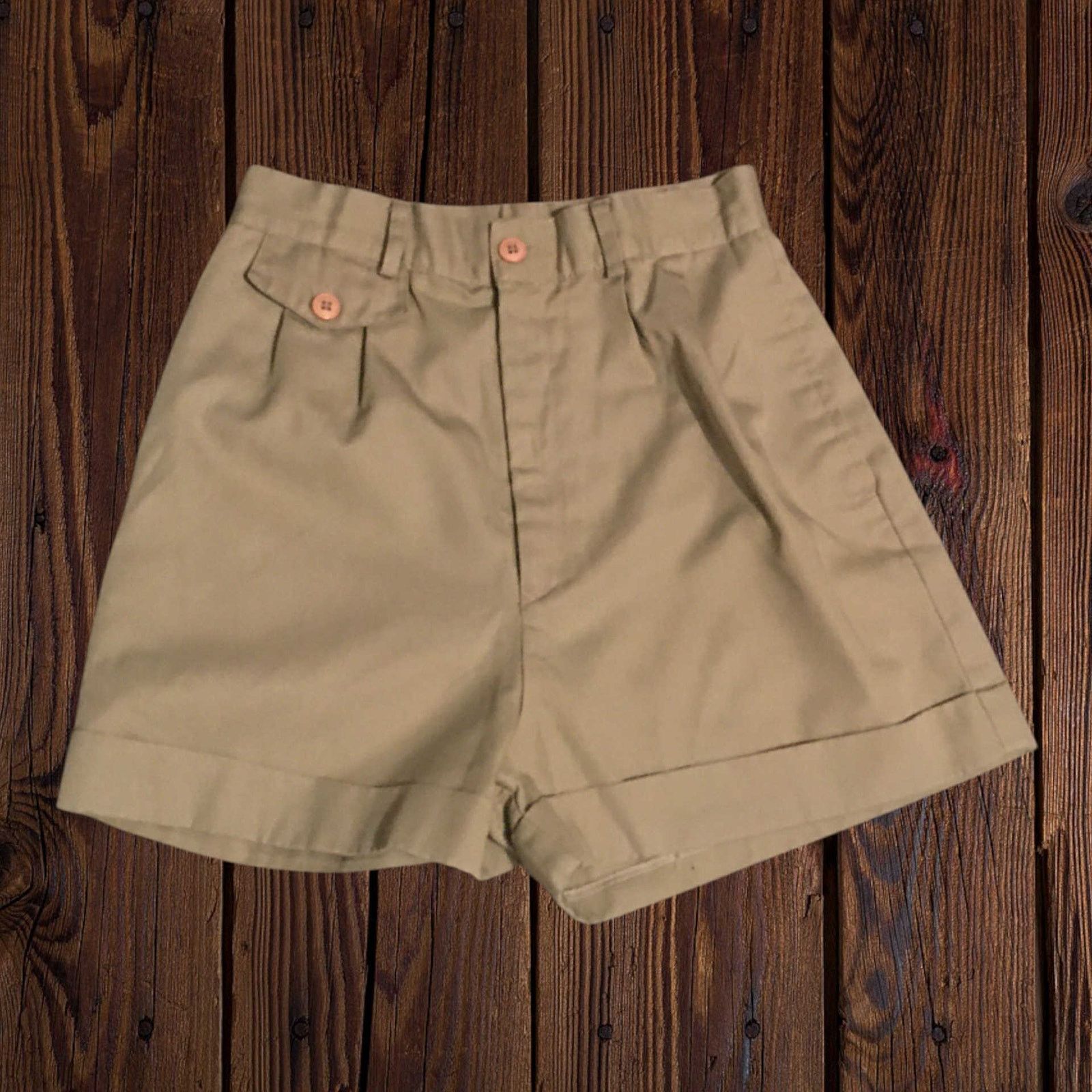 Other RIO Stephen Mardon High Waist Khaki Shorts Sz 10, Waist 26" Size 32" / US 10 / IT 46 - 1 Thumbnail