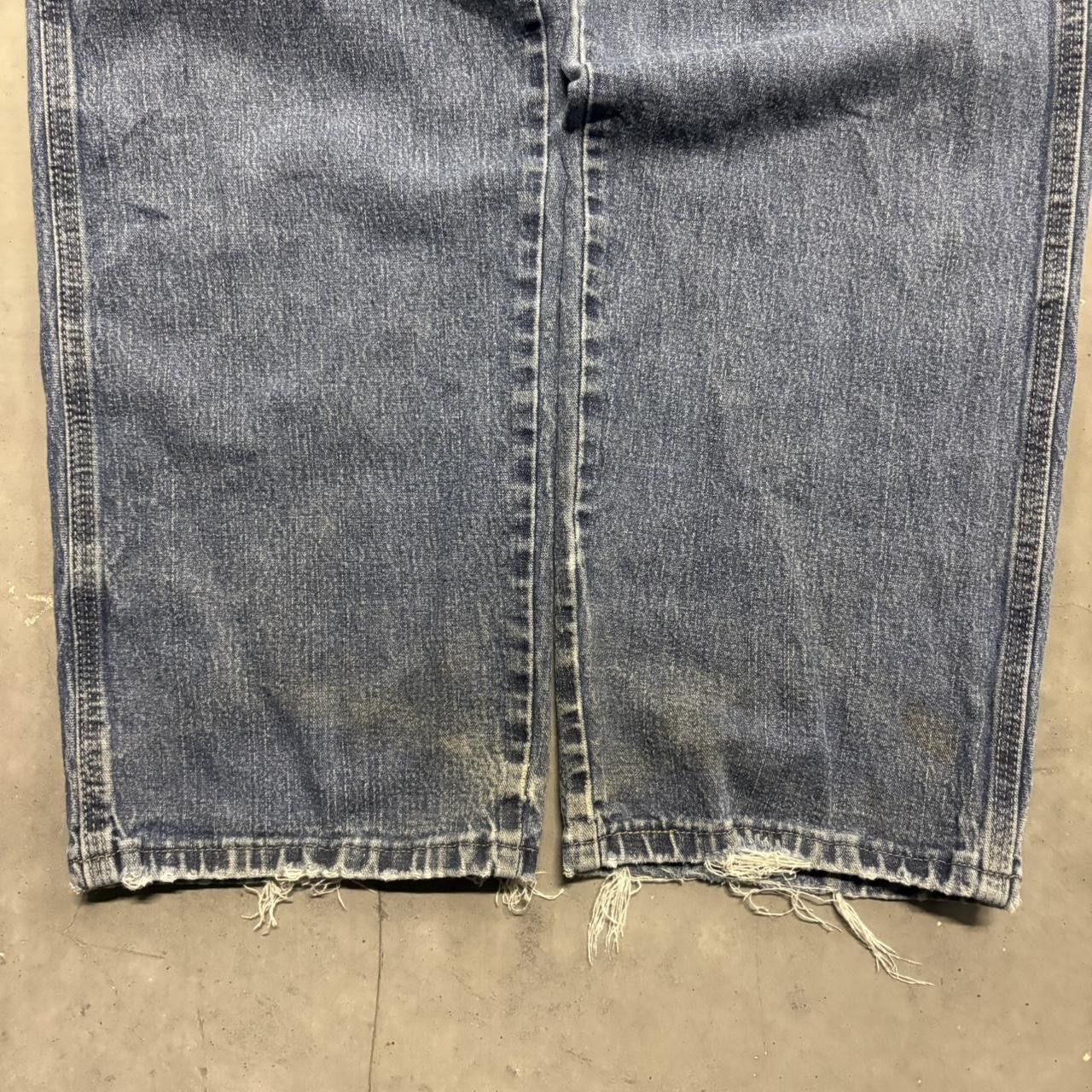 Japanese Brand × Vintage Crazy Vintage Y2K/2000s Super Baggy Carpenter Workwear Style Medium Wash Denim Jeans! Size US 40 / EU 56 - 5 Thumbnail