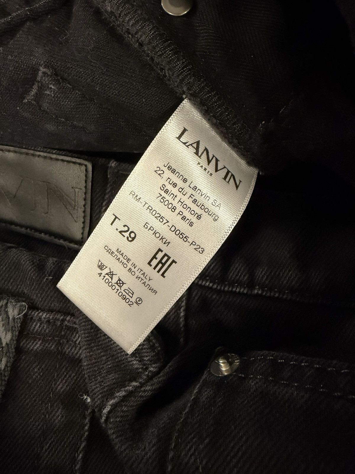 Lanvin Lanvin 2023 Curb Denim Jeans All Black Size 32 Trousers Size US 32 / EU 48 - 6 Thumbnail