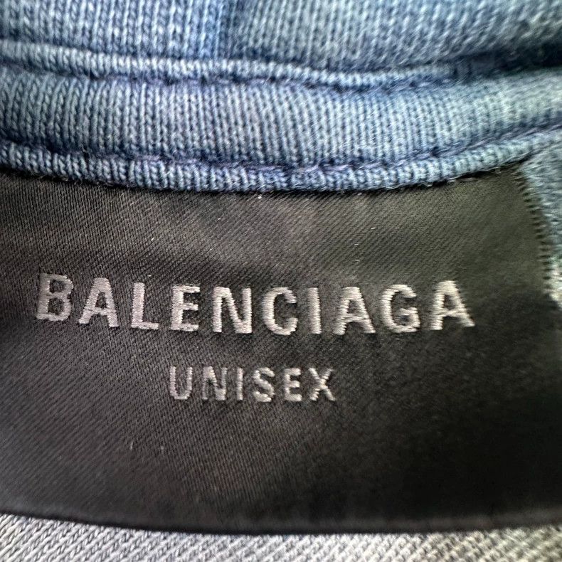 Balenciaga Balenciaga Blue worn-out embroidered logo sweatshirt 2504-N Size US L / EU 52-54 / 3 - 4 Thumbnail