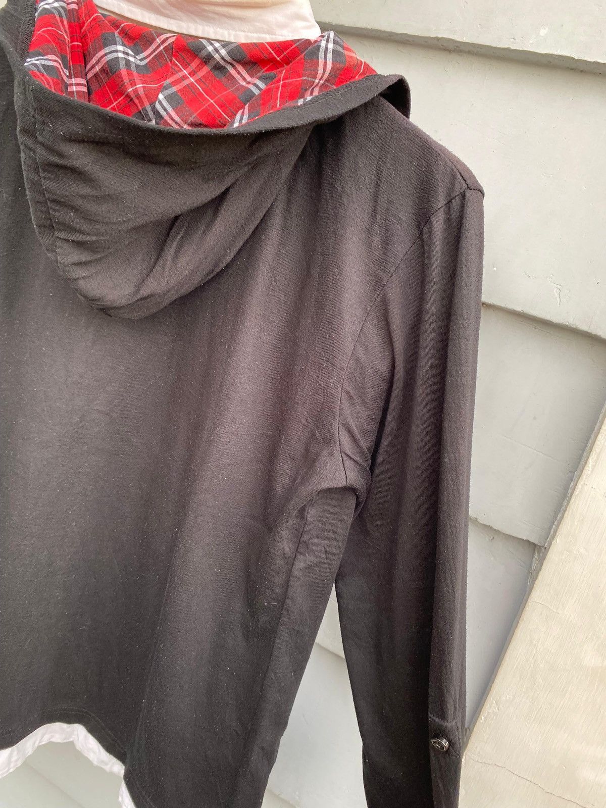 If Six Was Nine Sorridere Layered Hoodie Shirt Built-in Button-Up & Plaid Size US L / EU 52-54 / 3 - 14 Thumbnail