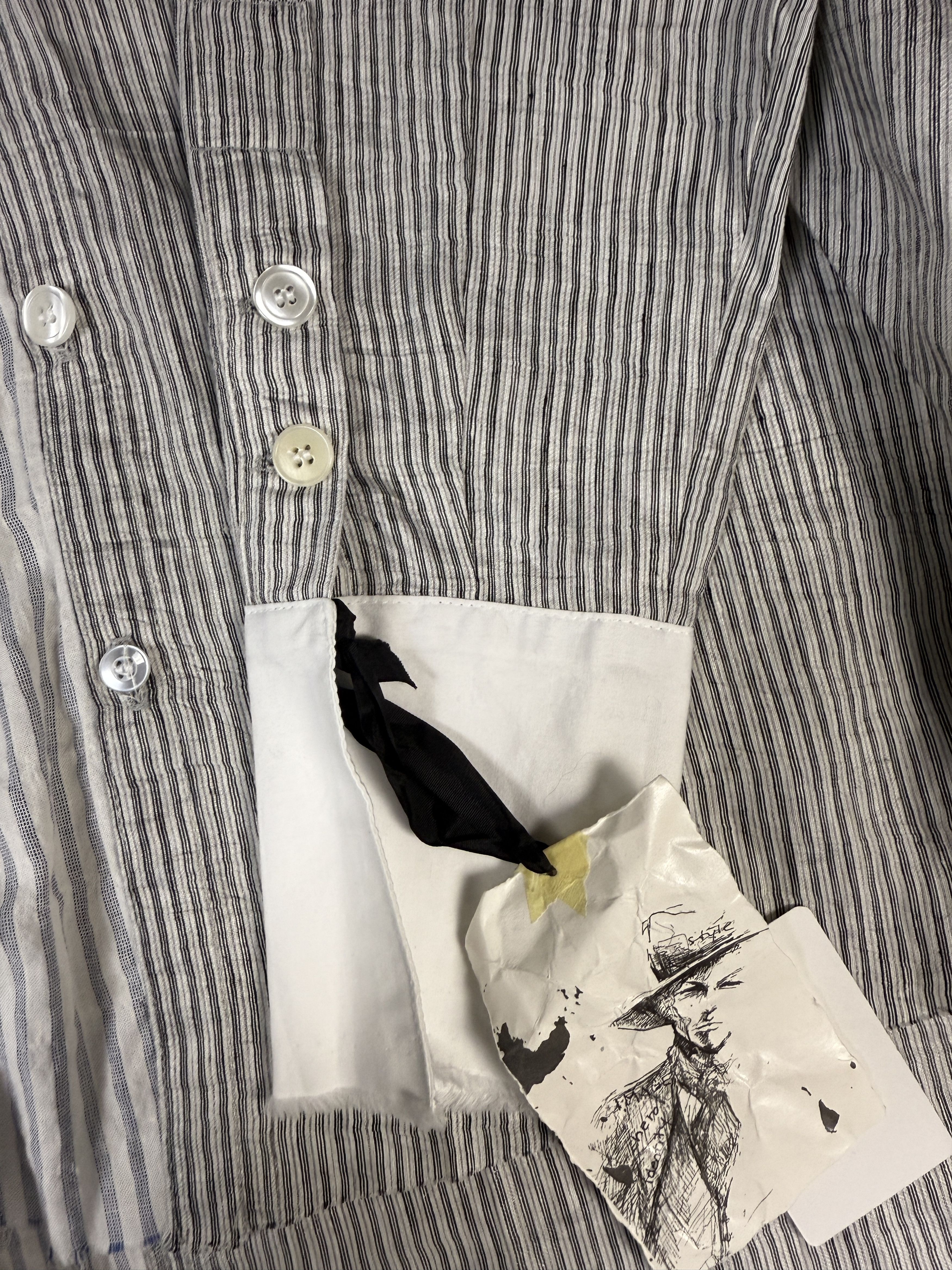 Greg Lauren $1k Greg Lauren Stripe Classic Bib Studio Shirt Size US L / EU 52-54 / 3 - 5 Thumbnail