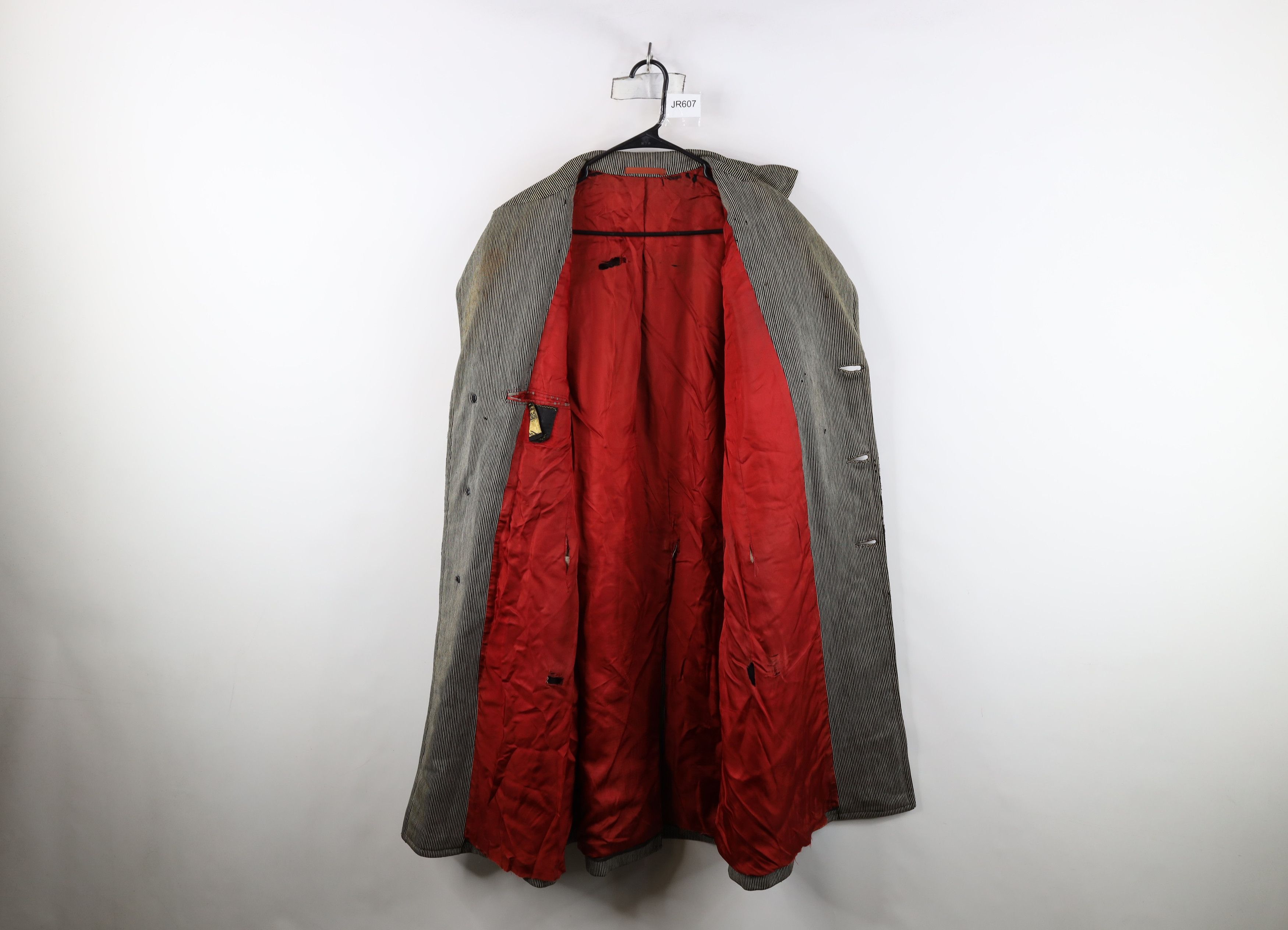 Vintage Vintage 50s Streetwear Trim Ribbed Wool Trench Coat USA Size US XXL / EU 58 / 5 - 9 Thumbnail