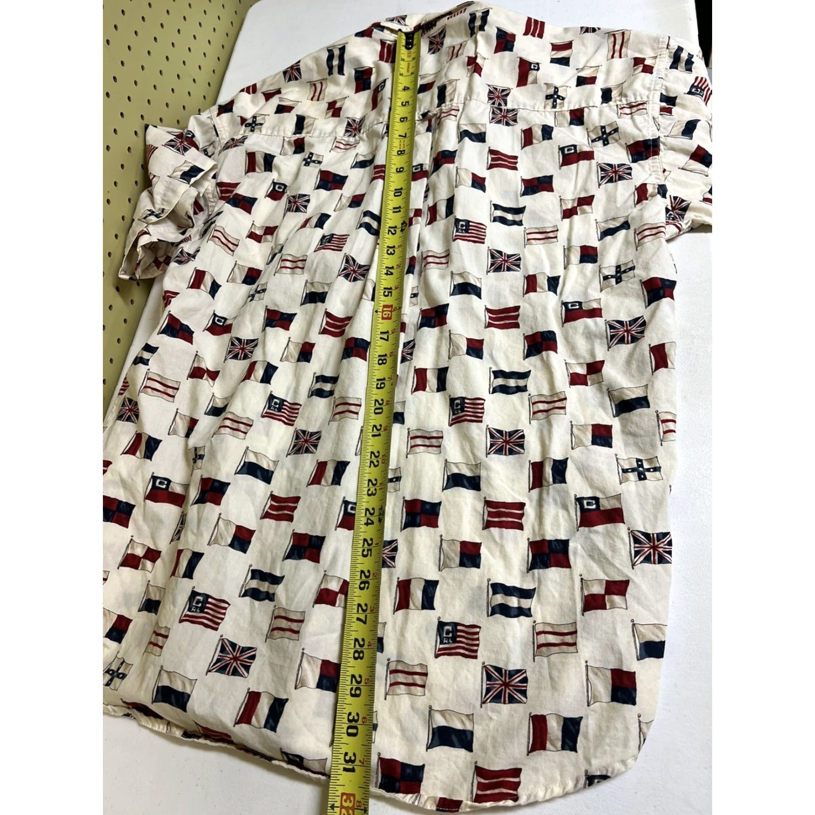 Chaps Ralph Lauren Chaps Shirt Short Sleeve - L Multicolor International Flags Design Button-Up Collared Men Shirt Size US L / EU 52-54 / 3 - 6 Thumbnail