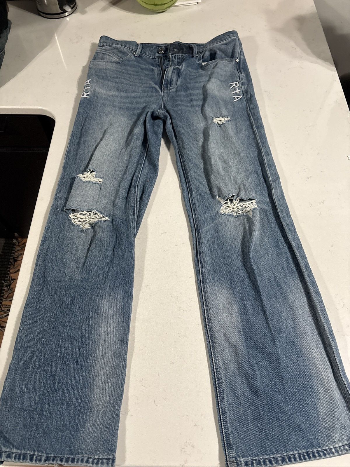 Rta RTA BLUE DENIM FLARE BOTTOM Size US 34 / EU 50 - 1 Thumbnail