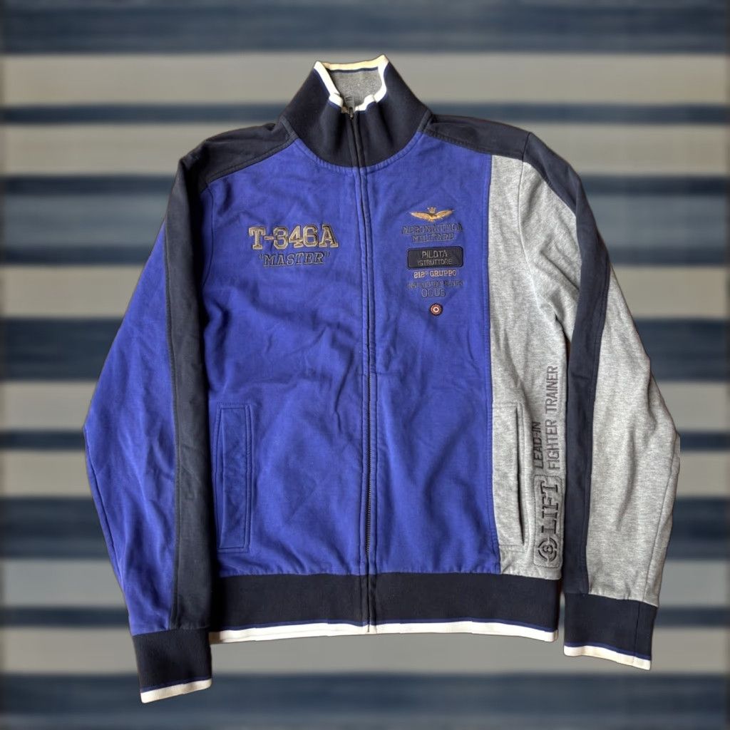 Aeronautica Militare AERONAUTICA MILITARE Full Zip Sweater Large Embroidered Logo Men Shirt Pullover Knit Blue Size US L / EU 52-54 / 3 - 1 Thumbnail